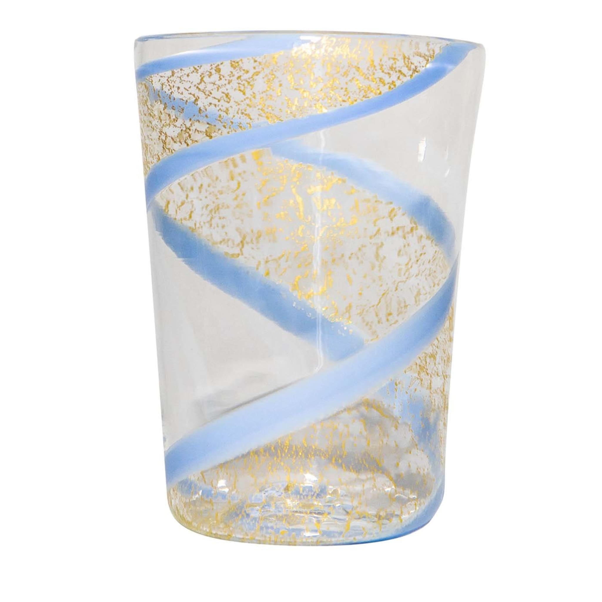Set di 2 bicchieri Vortex in oro puro/blu pallido - Vista principale