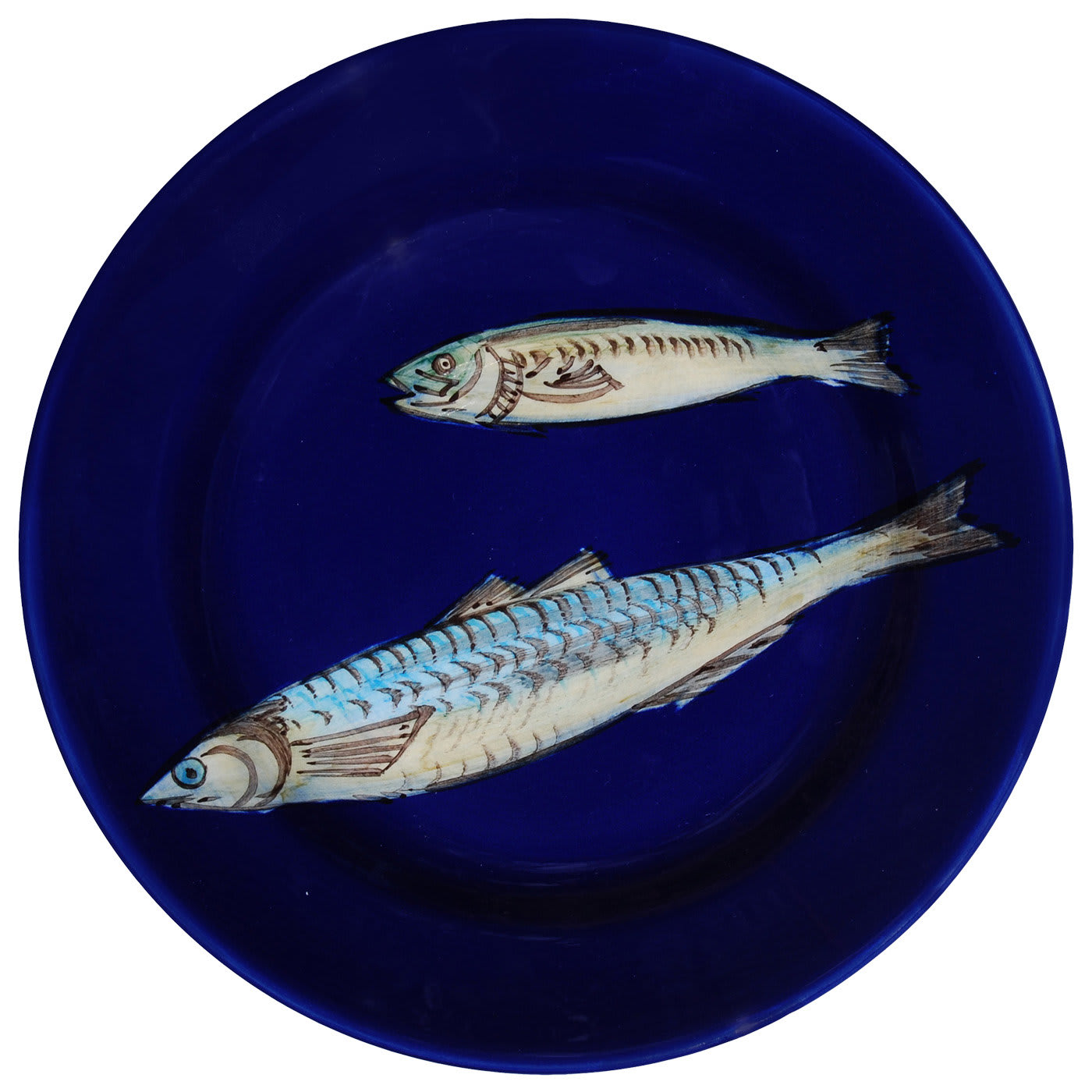 Set of 6 Blue Fish Dessert Plates - Este Ceramiche