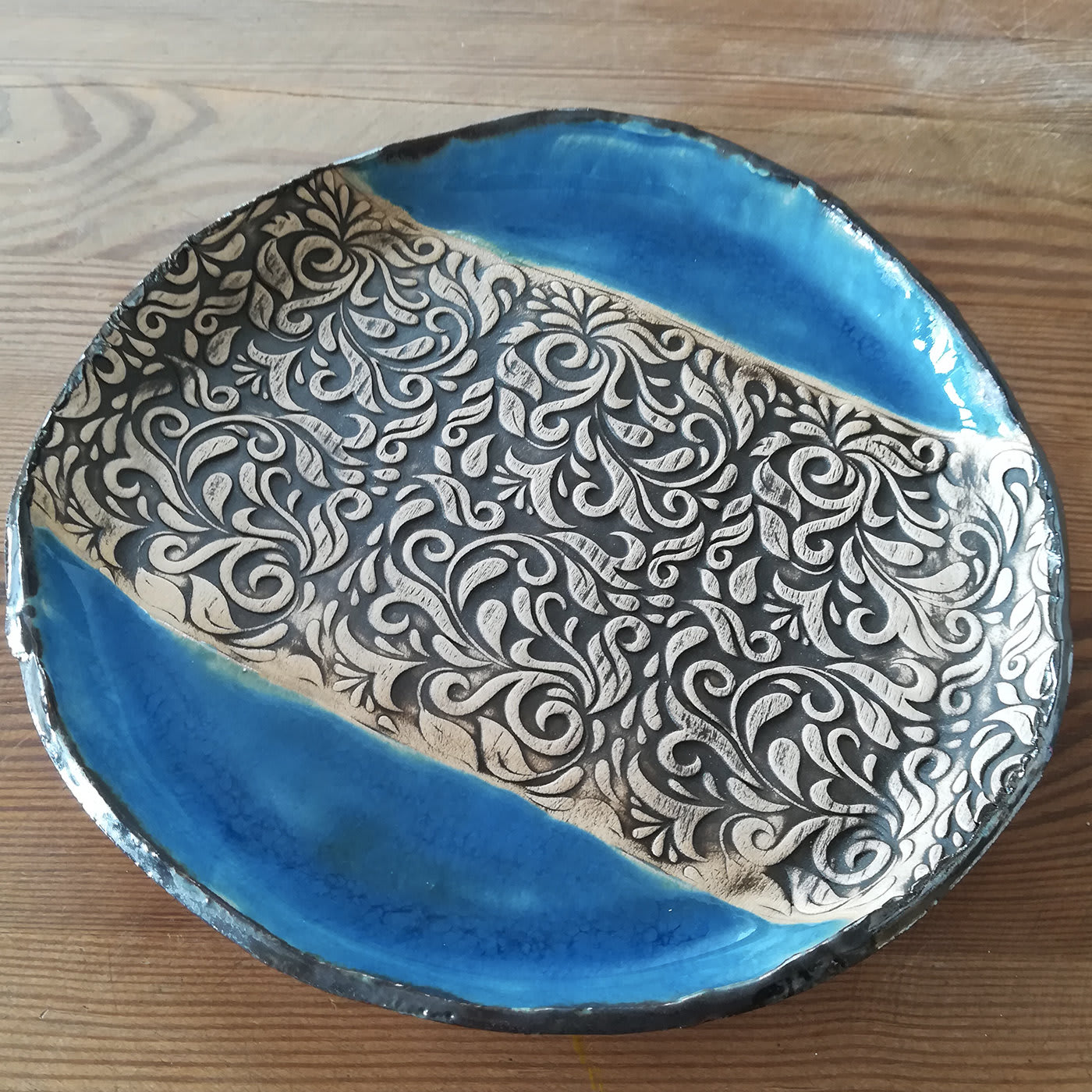 Blue Decorative Plate - Daniela Proietti