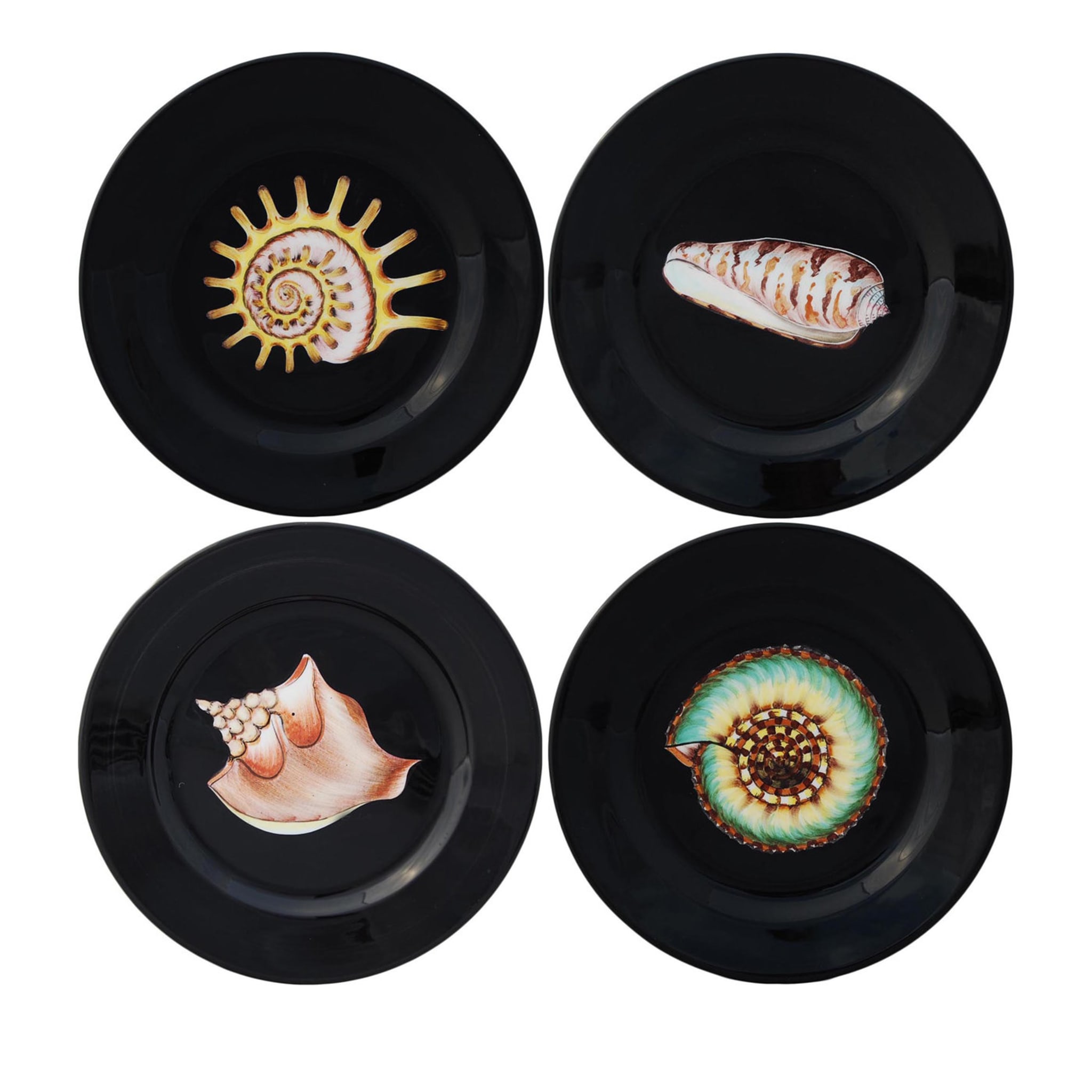 Set of 4 Ocean Shell Dessert Plates - Main view