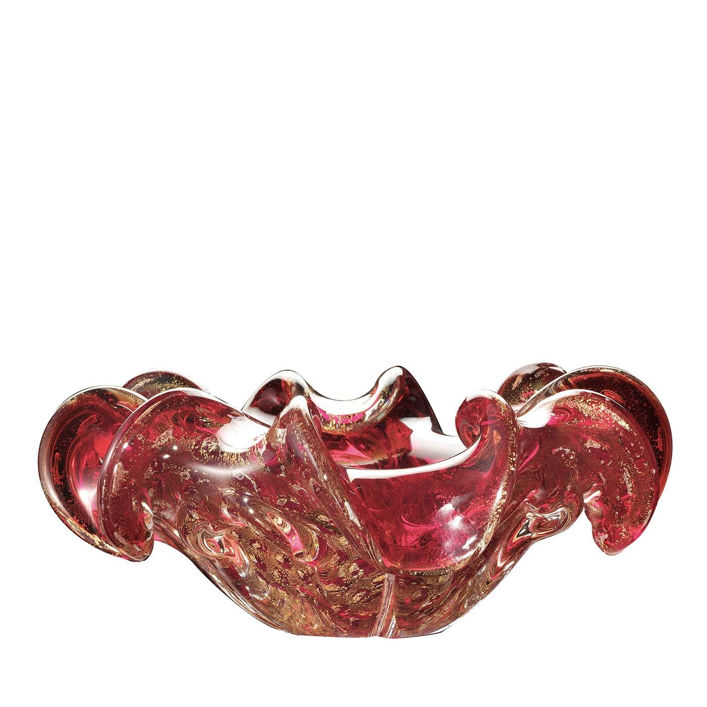 Aura Red and Gold Ashtray - Fornace Mian