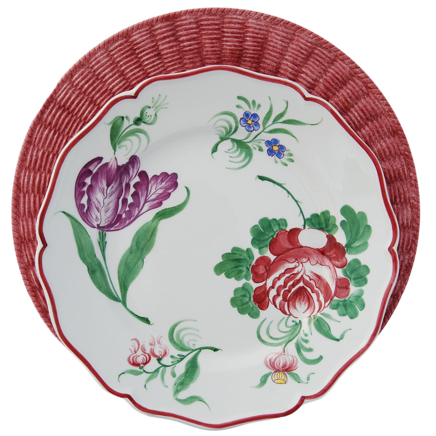 Set of 2 Fiori Pink Ceramic Plates - Este Ceramiche