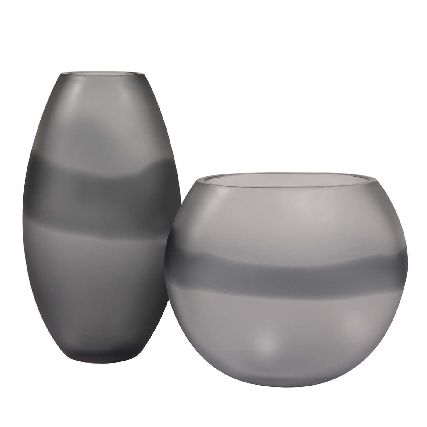 Segretissimi Set of Two Gray Vases - Fornace Mian