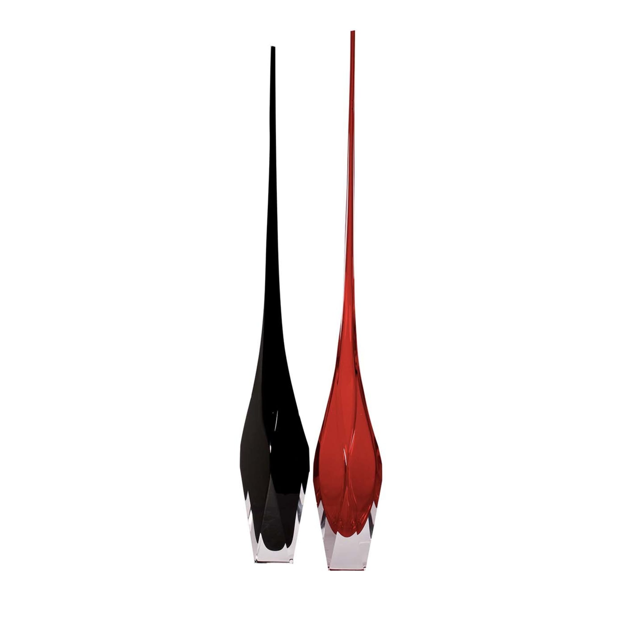 Dardi Set aus zwei Vasen in Schwarz und Rot - Hauptansicht