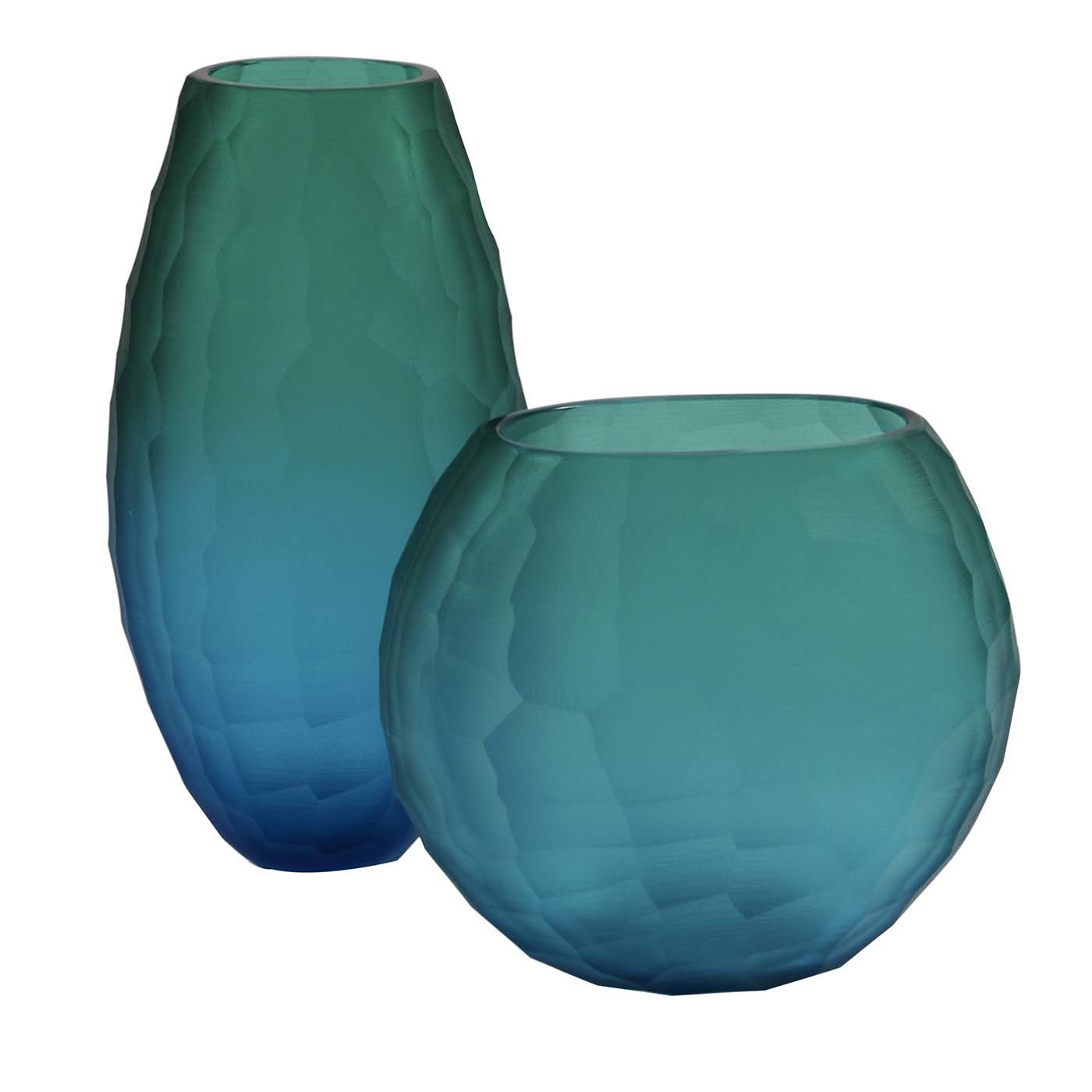 Segretissimi Battuti Set of Two Bluemarine Vases - Fornace Mian