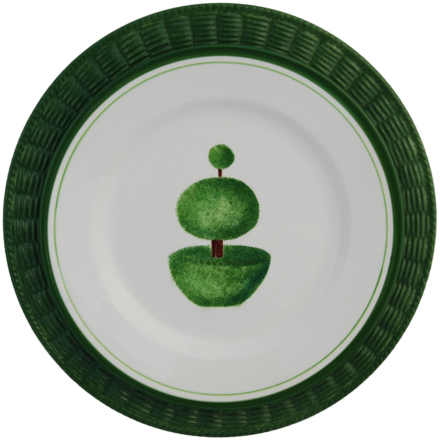 Topiary Green Ceramic Plate Set for Four - Este Ceramiche