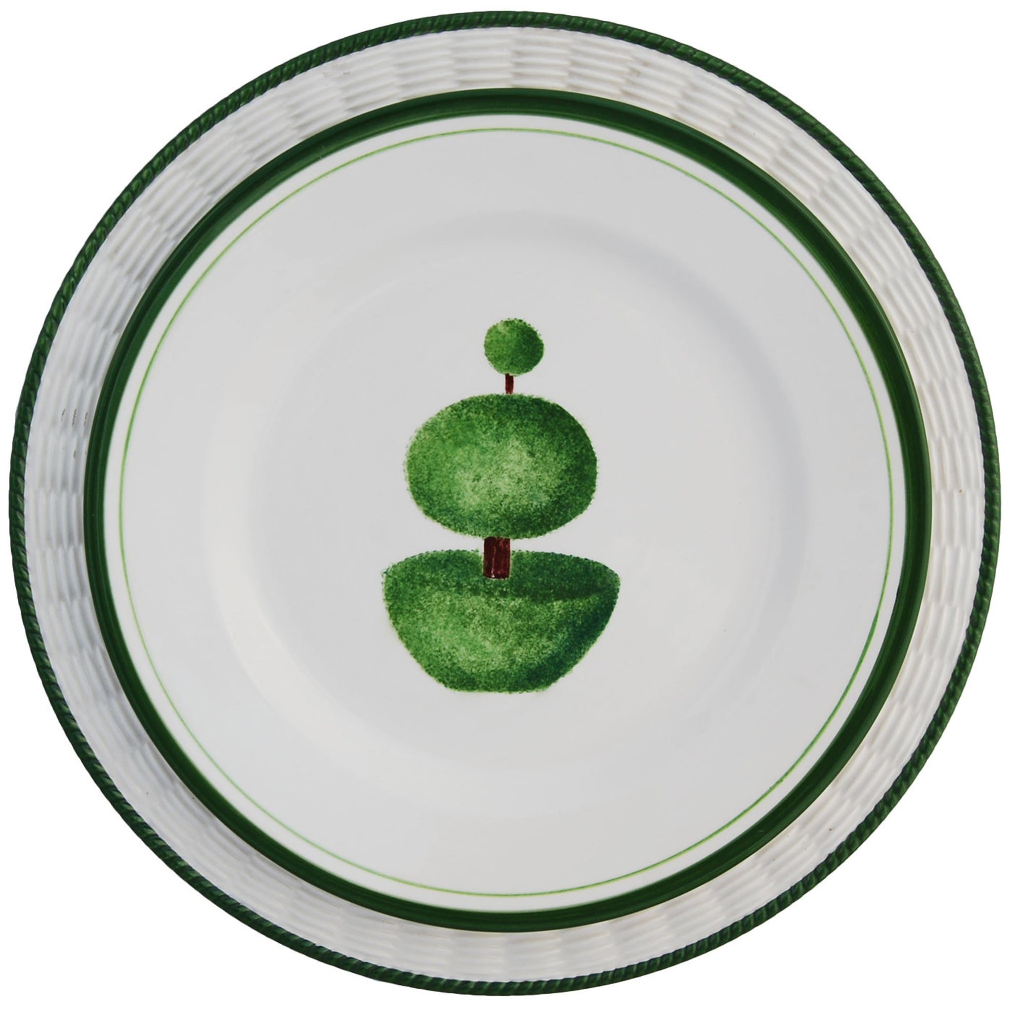 Topiary White Ceramic Plate Set for Four - Alternative view 1