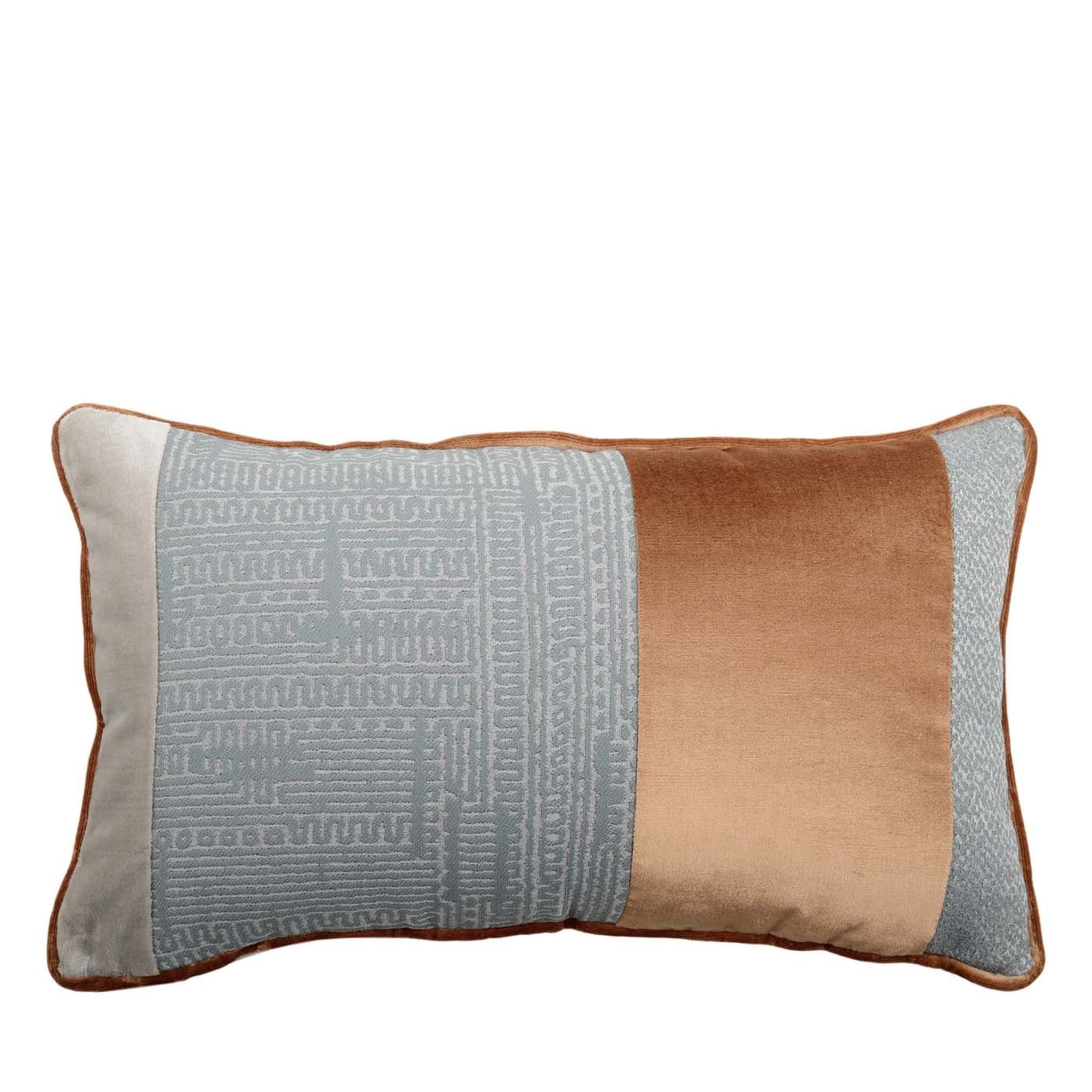 Bandé Cushion in jacquard fabric and silk velvet - Main view