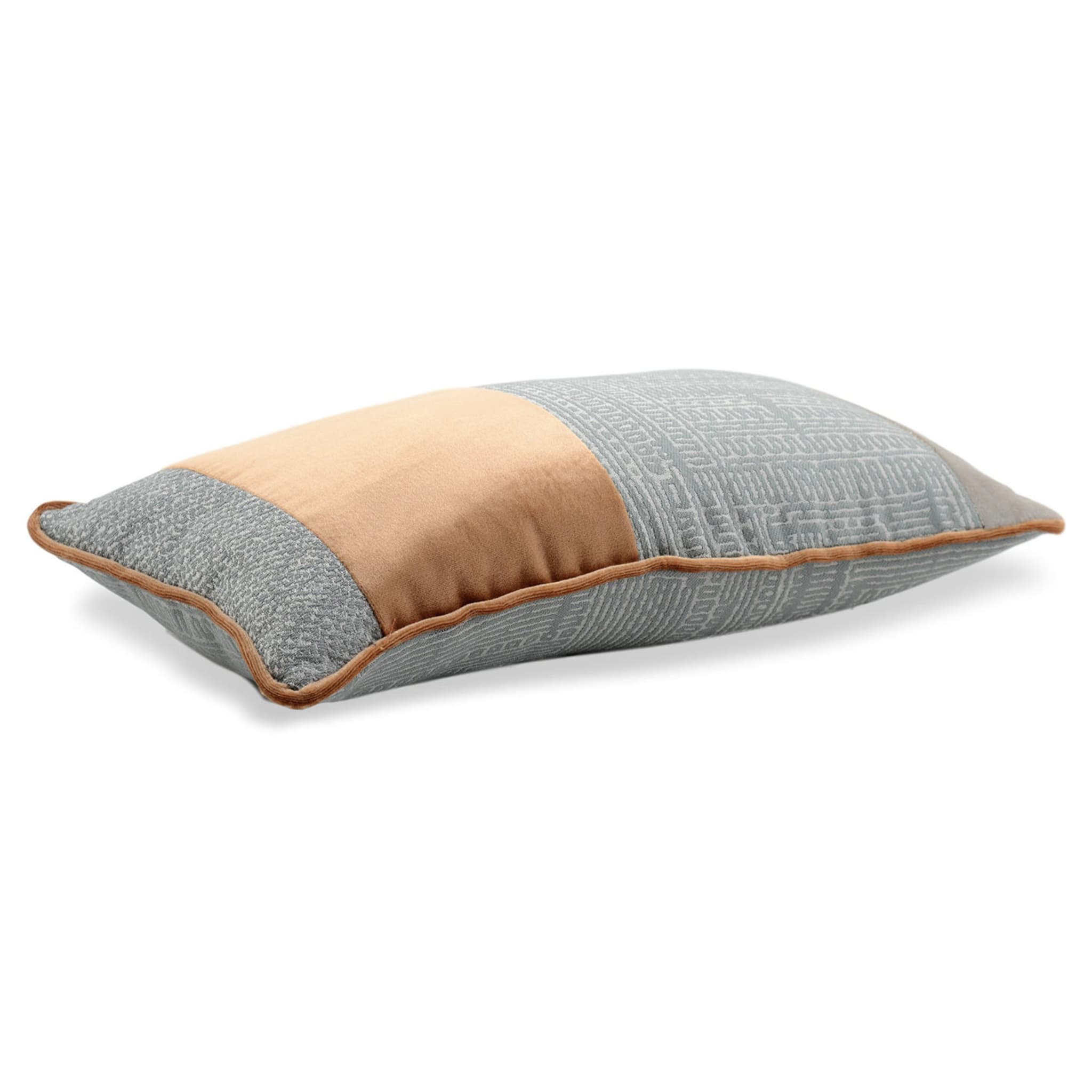 Bandé Cushion in jacquard fabric and silk velvet - Alternative view 2