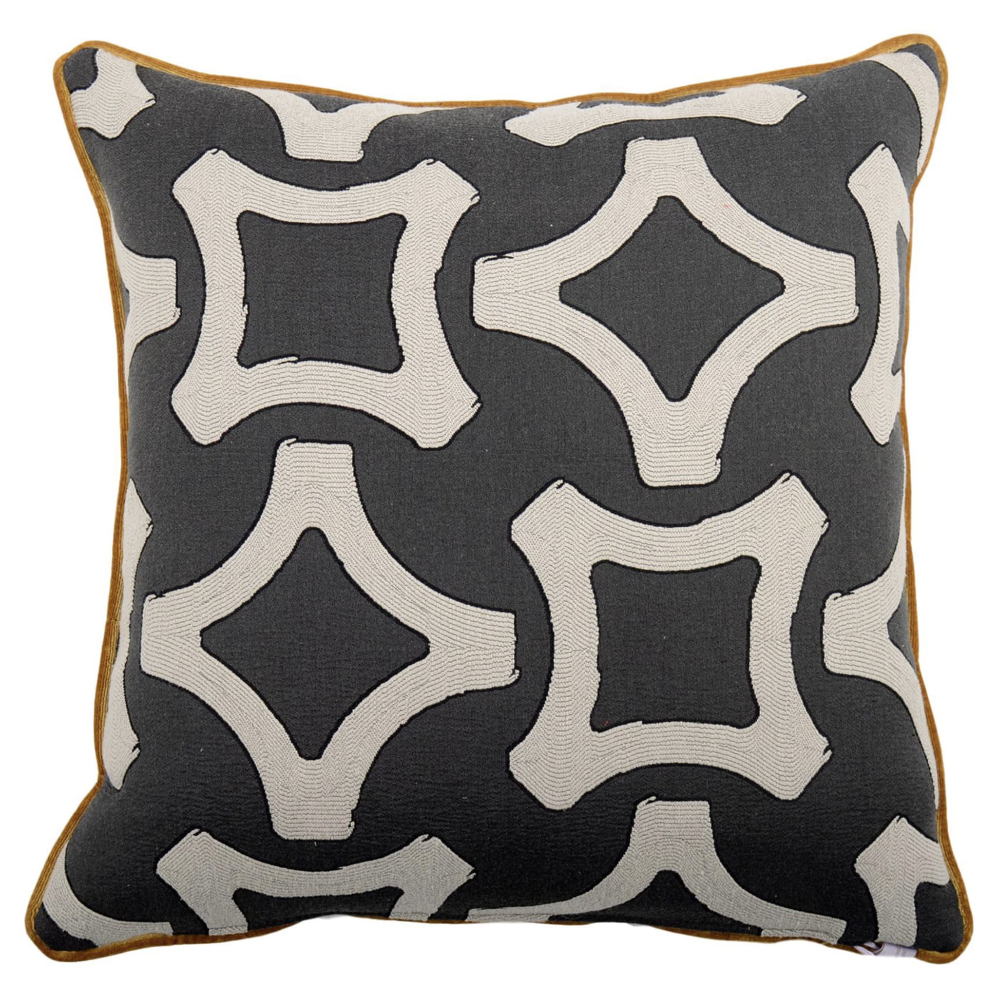 Black Grey Carré Cushion in false unit jacquard fabric - Alternative view 1