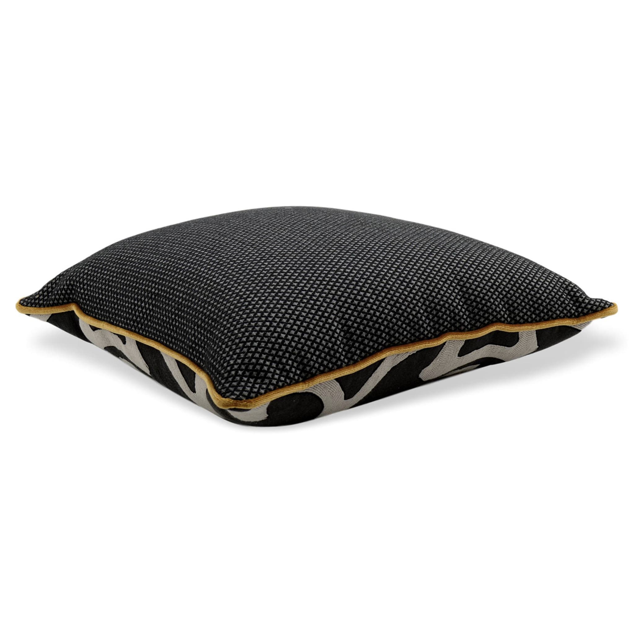 Black Grey Carré Cushion in false unit jacquard fabric - Alternative view 2