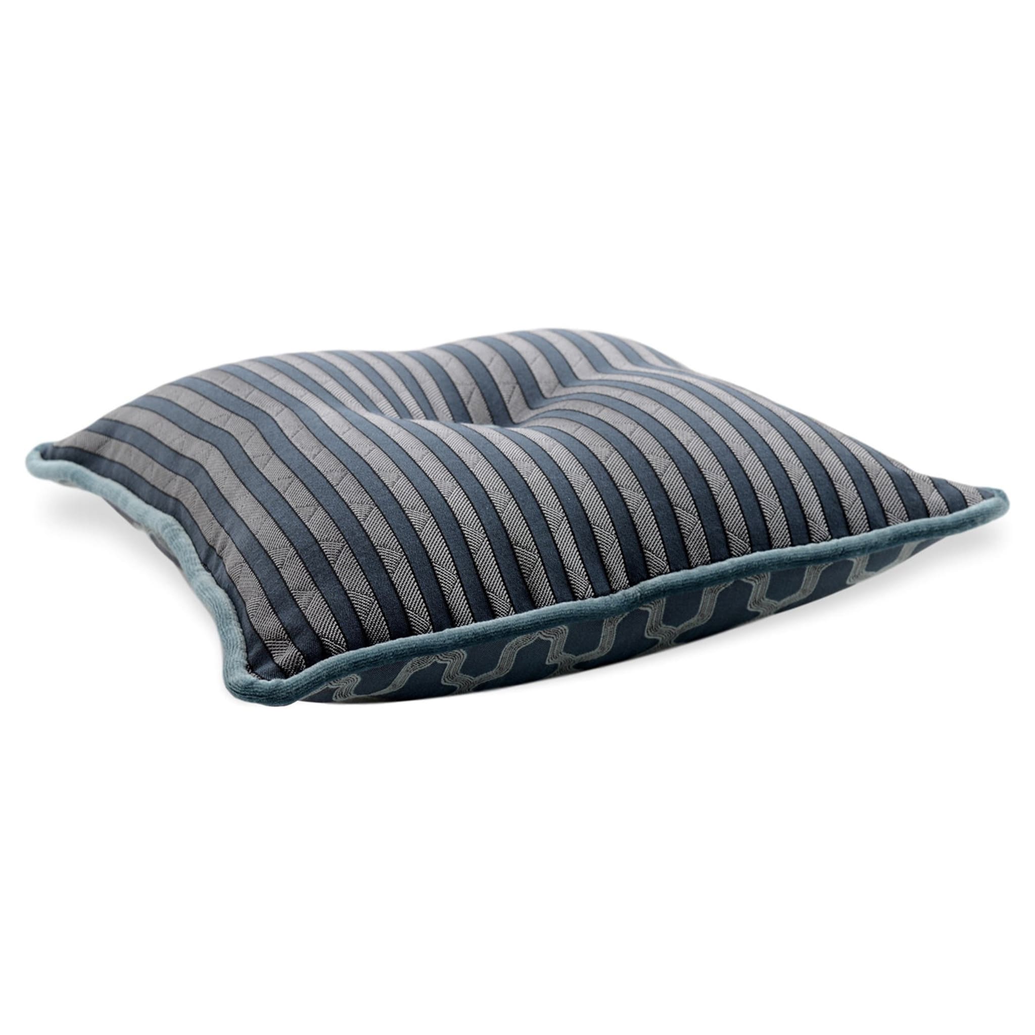 Carré Cushion in striped jacquard fabric - Alternative view 2