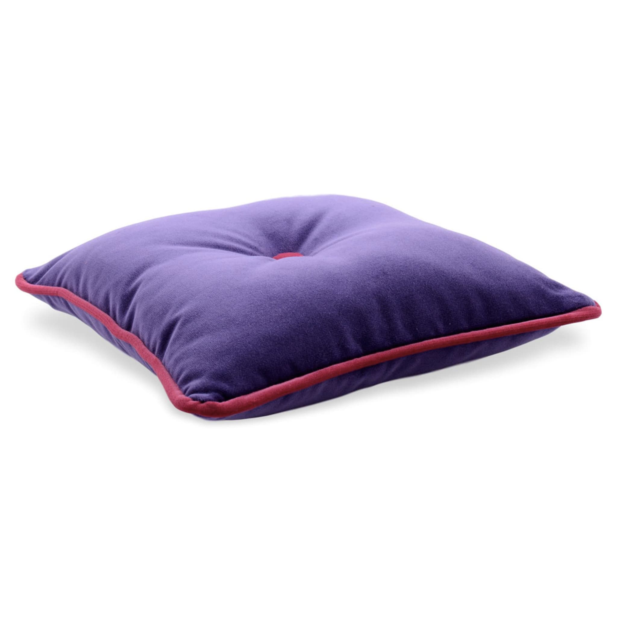 Purple and Fucsia Cotton Velvet Carrè Cushion - Alternative view 1