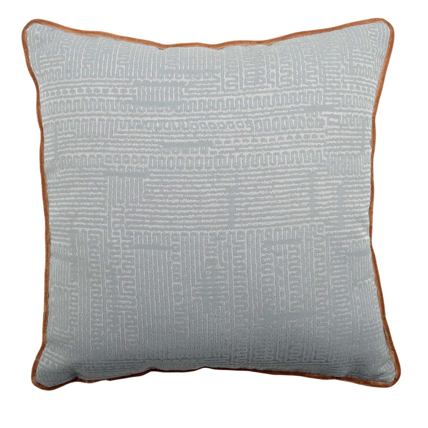 Carré Pale-Blue and Red Cushion - l'Opificio