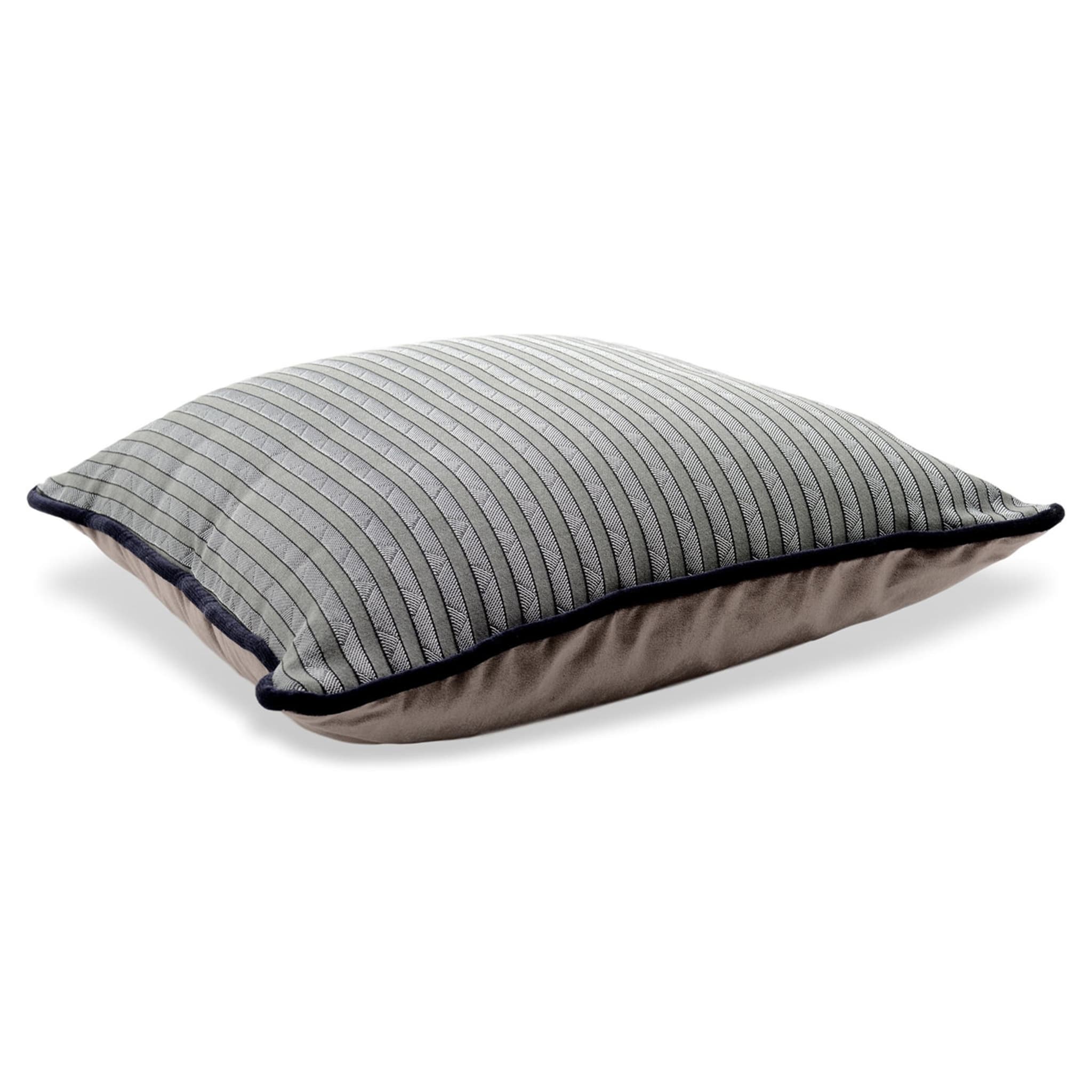 Square Carré Cushion in striped jacquard fabric - Alternative view 2