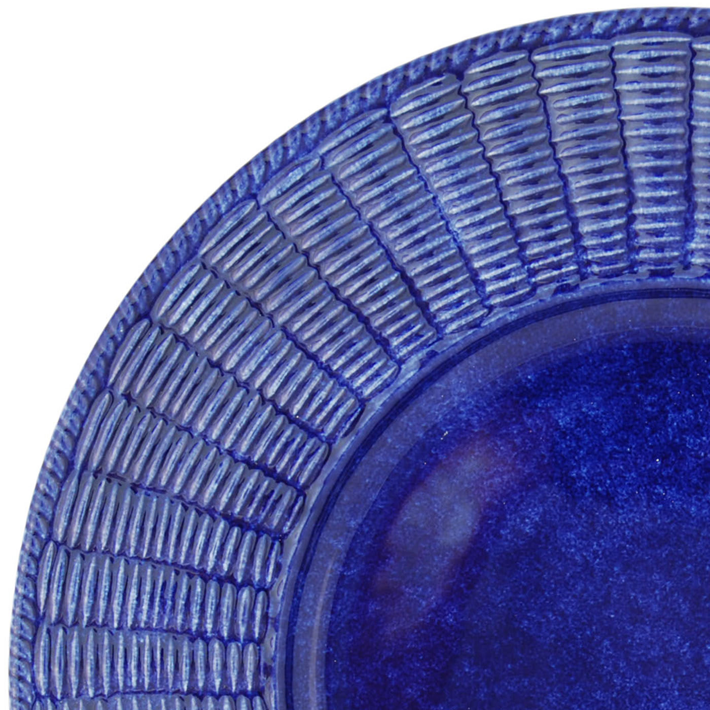 Set of 4 Cobalto Wicker Ceramic Plates - Este Ceramiche