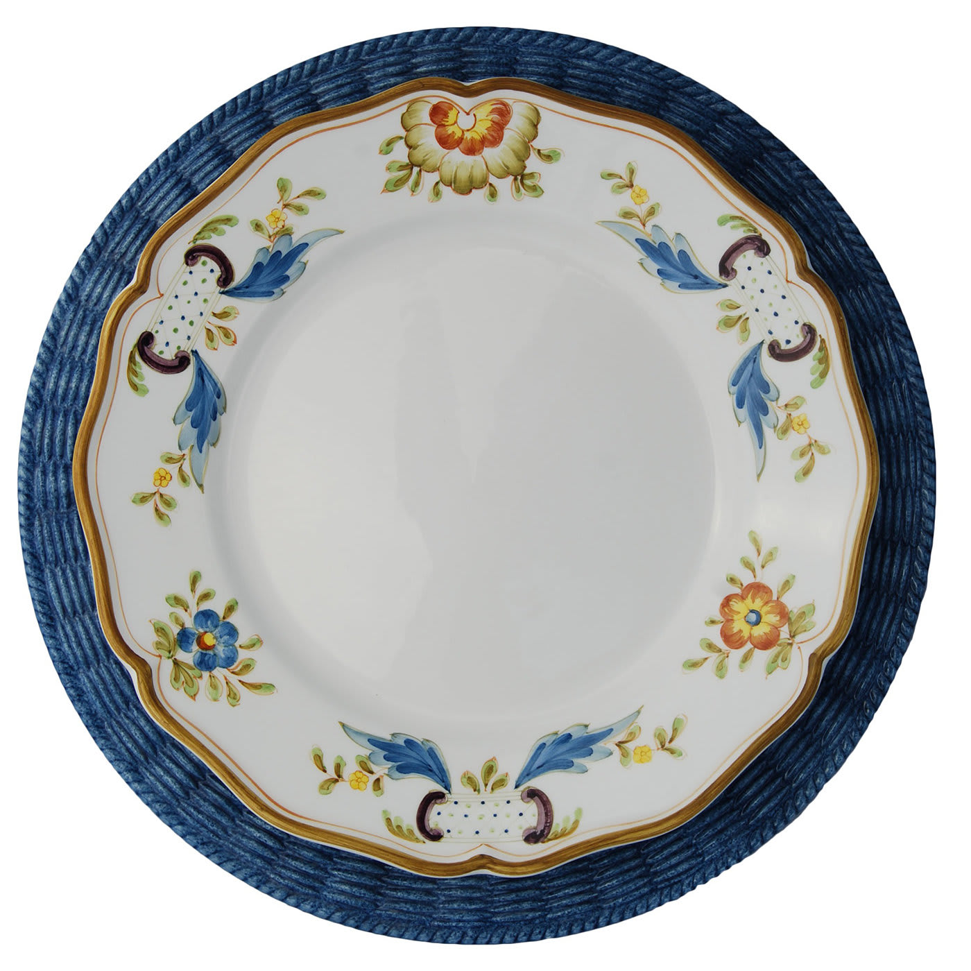 Torino Azure Ceramic Plate Set for Two - Este Ceramiche