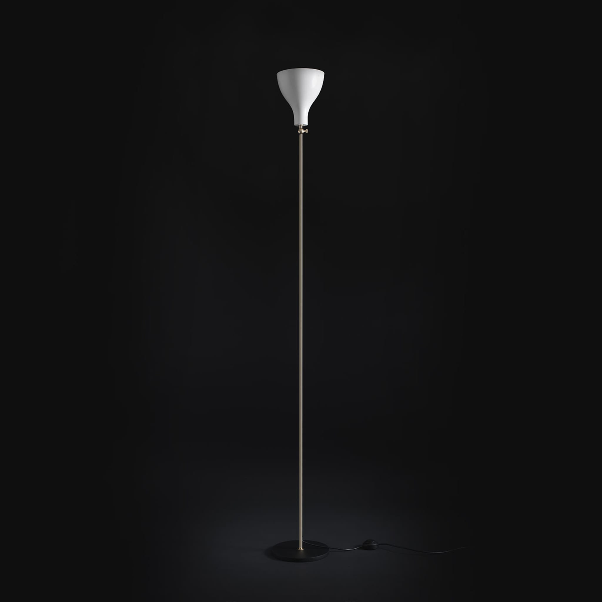 Lady V Black and White Tall Floor Lamp in Brass - Alternative view 4