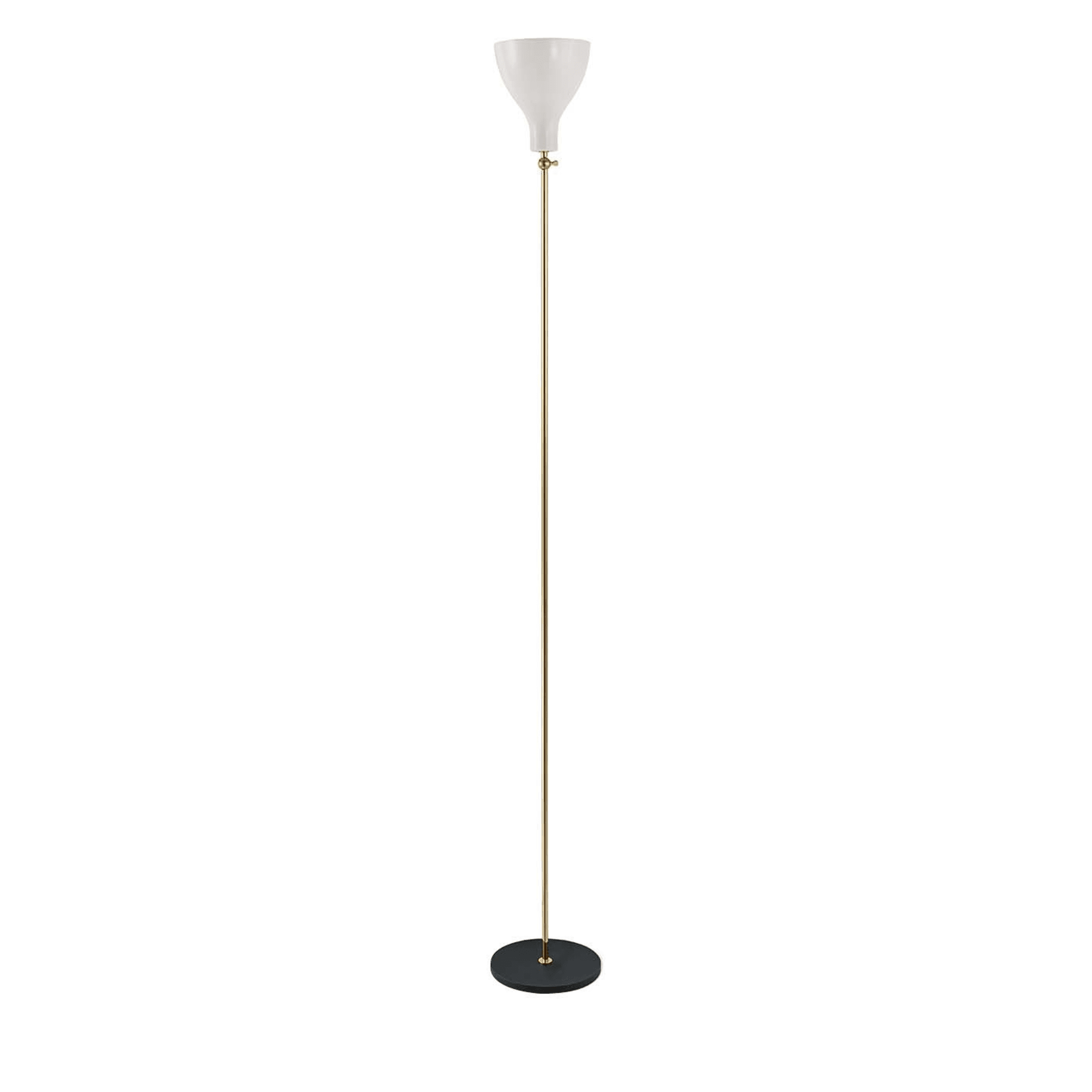 Lady V Black and White Tall Floor Lamp in Brass - Main view