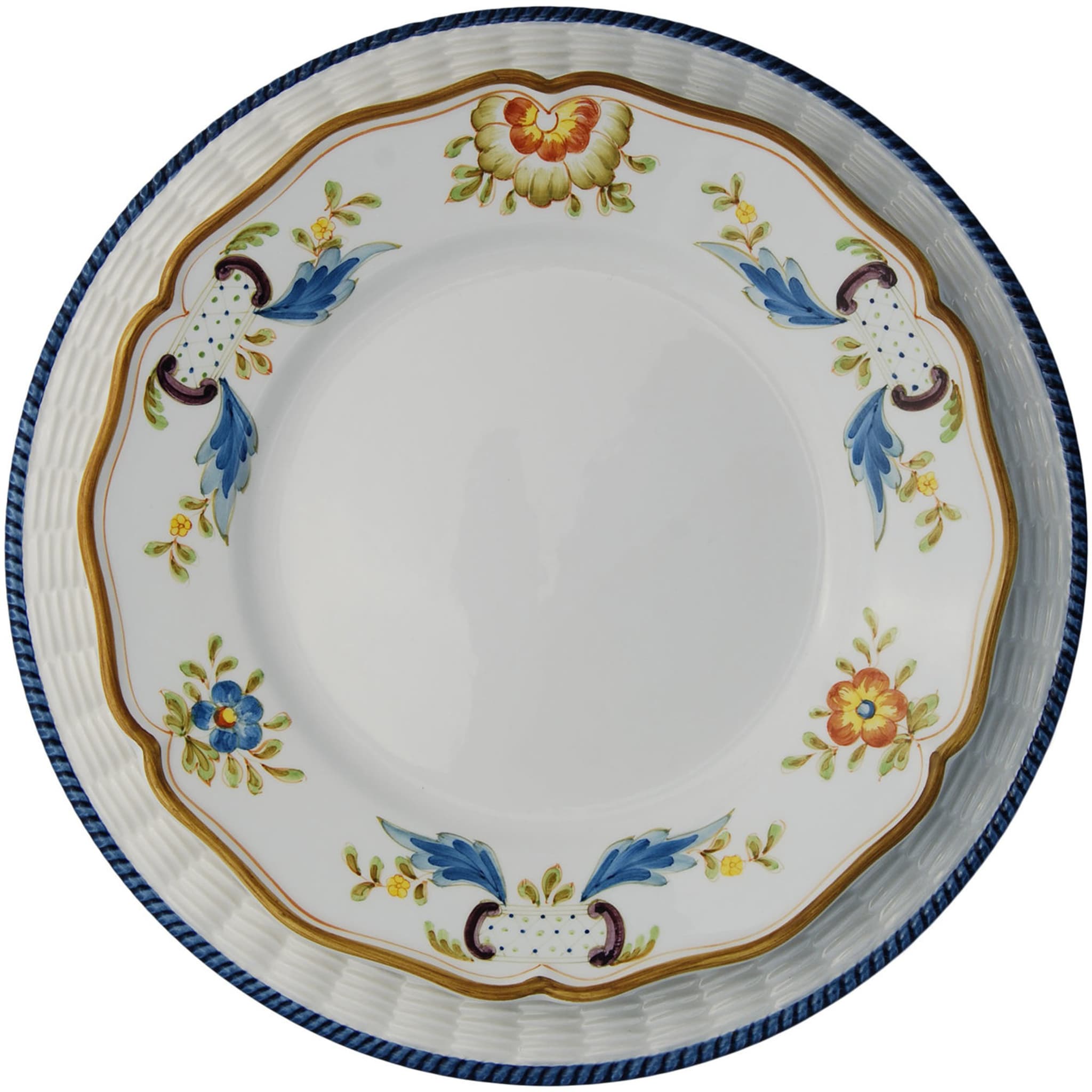 Torino Blue Ceramic Plate Set for Two - Alternative view 1