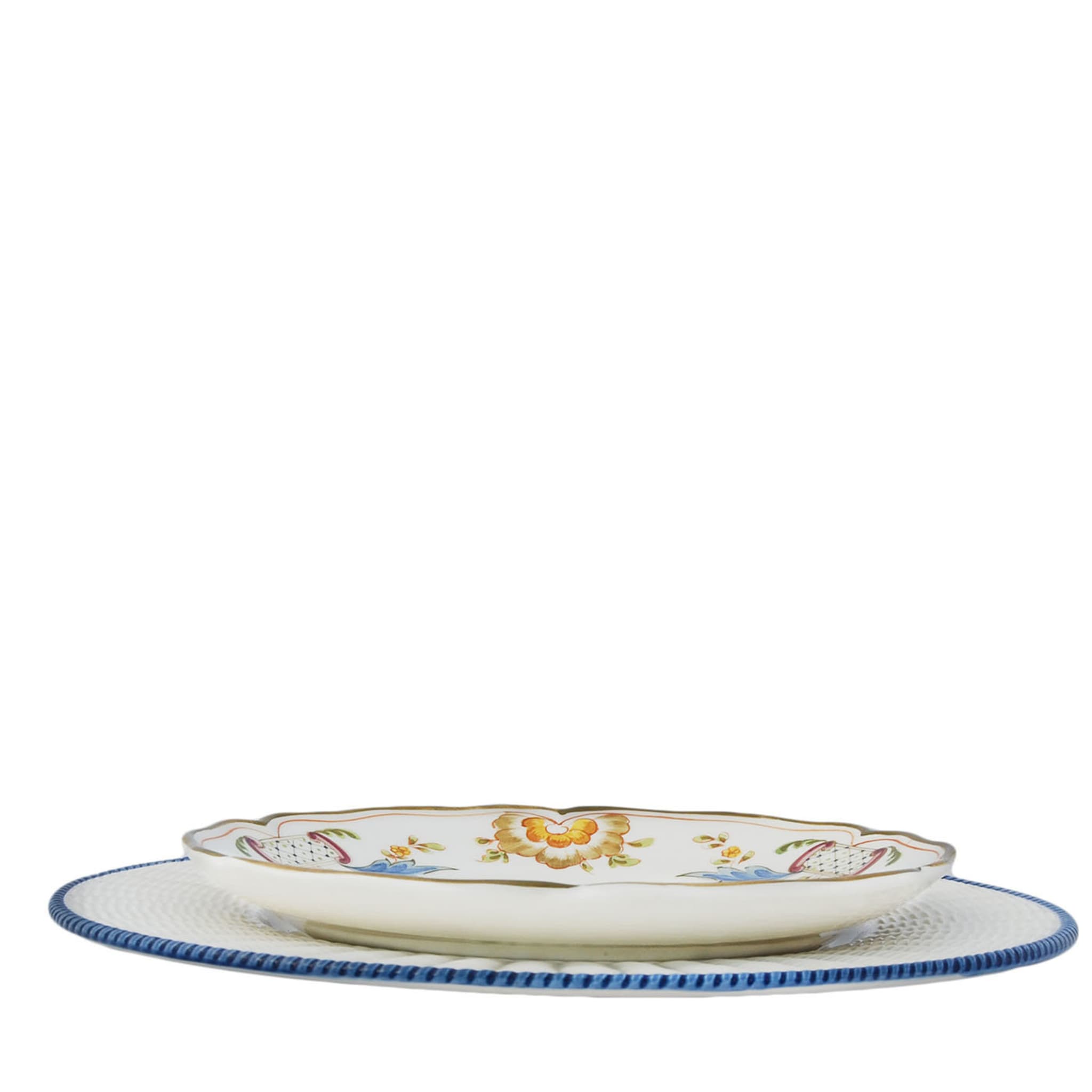 Torino Blue Ceramic Plate Set for Two - Alternative view 2