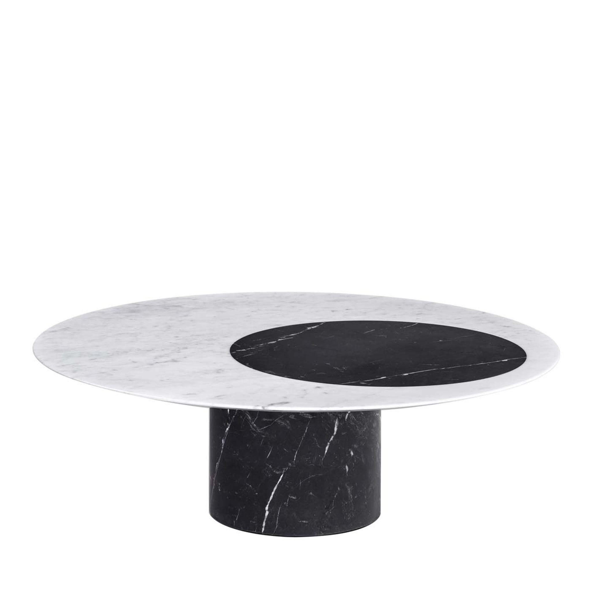 Proiezioni Round Black and White Marble Coffee Table by Elisa Ossino - Main view