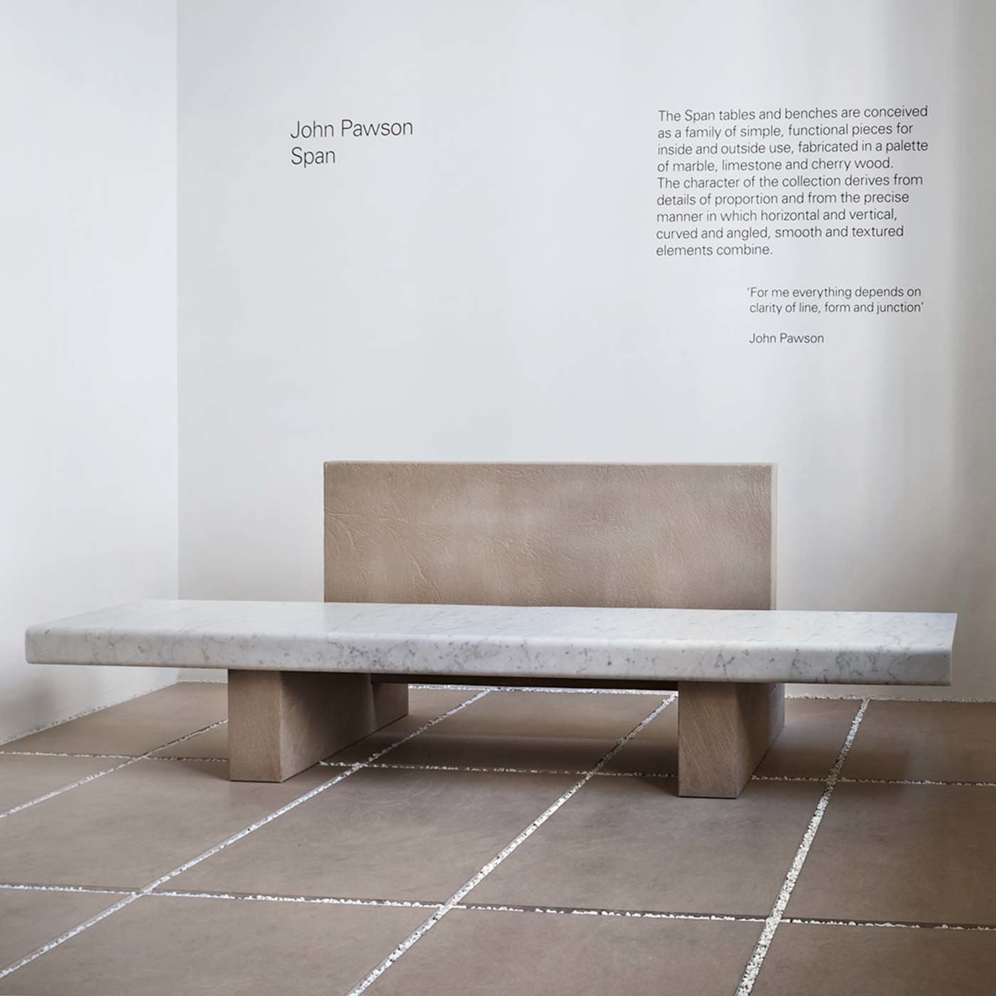 Span Outdoor Bench with Backrest by John Pawson - Alternative view 3