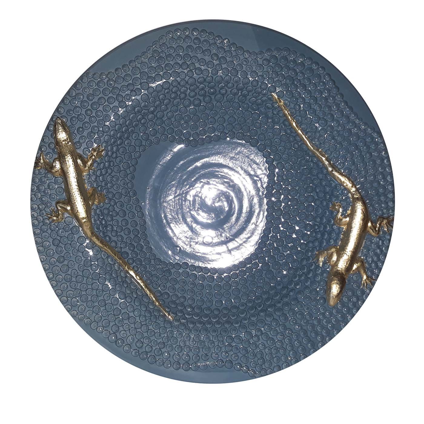 Lucertole Pale Blue Plate - Ceramiche Ima