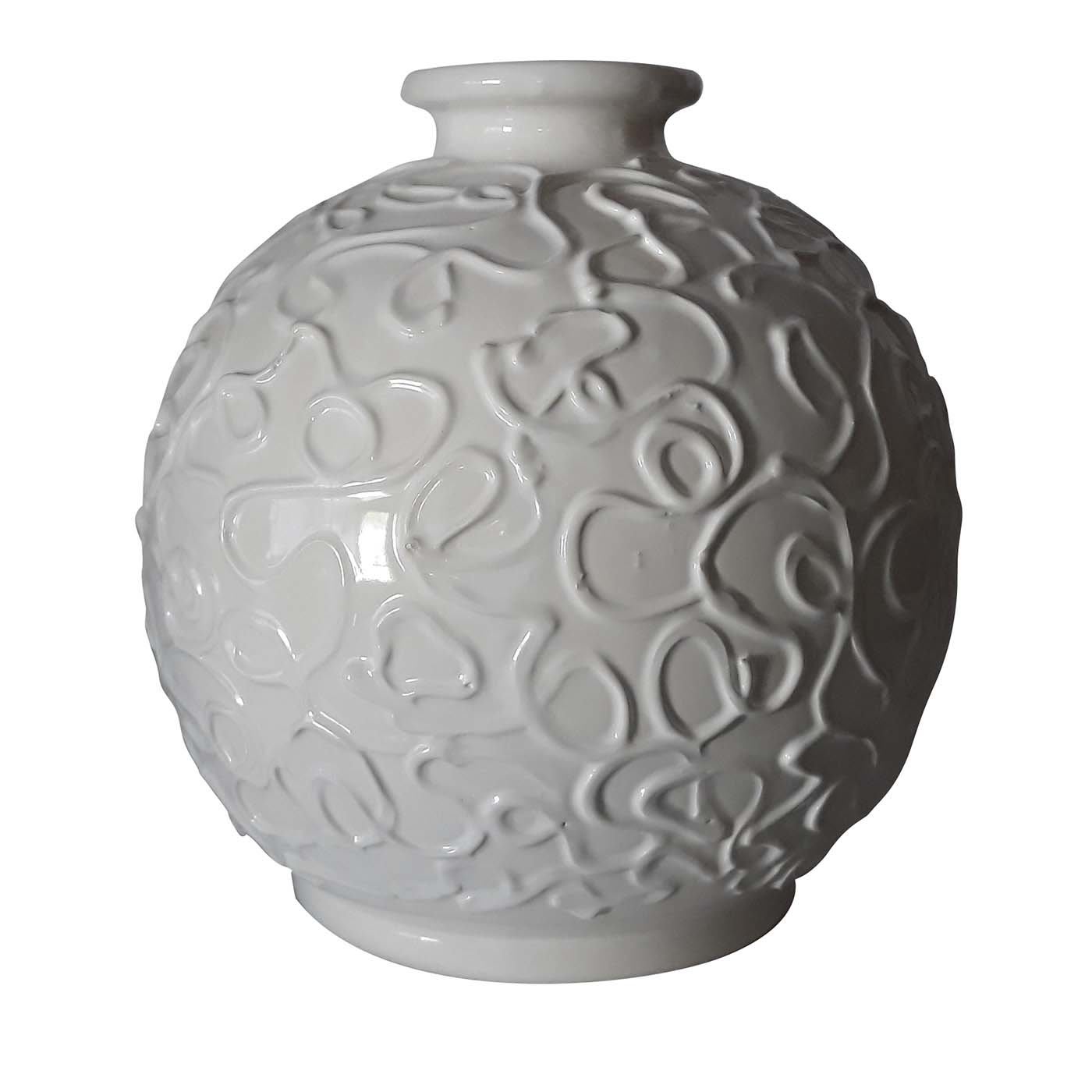 Spaghetti White Round Vase - Ceramiche Ima