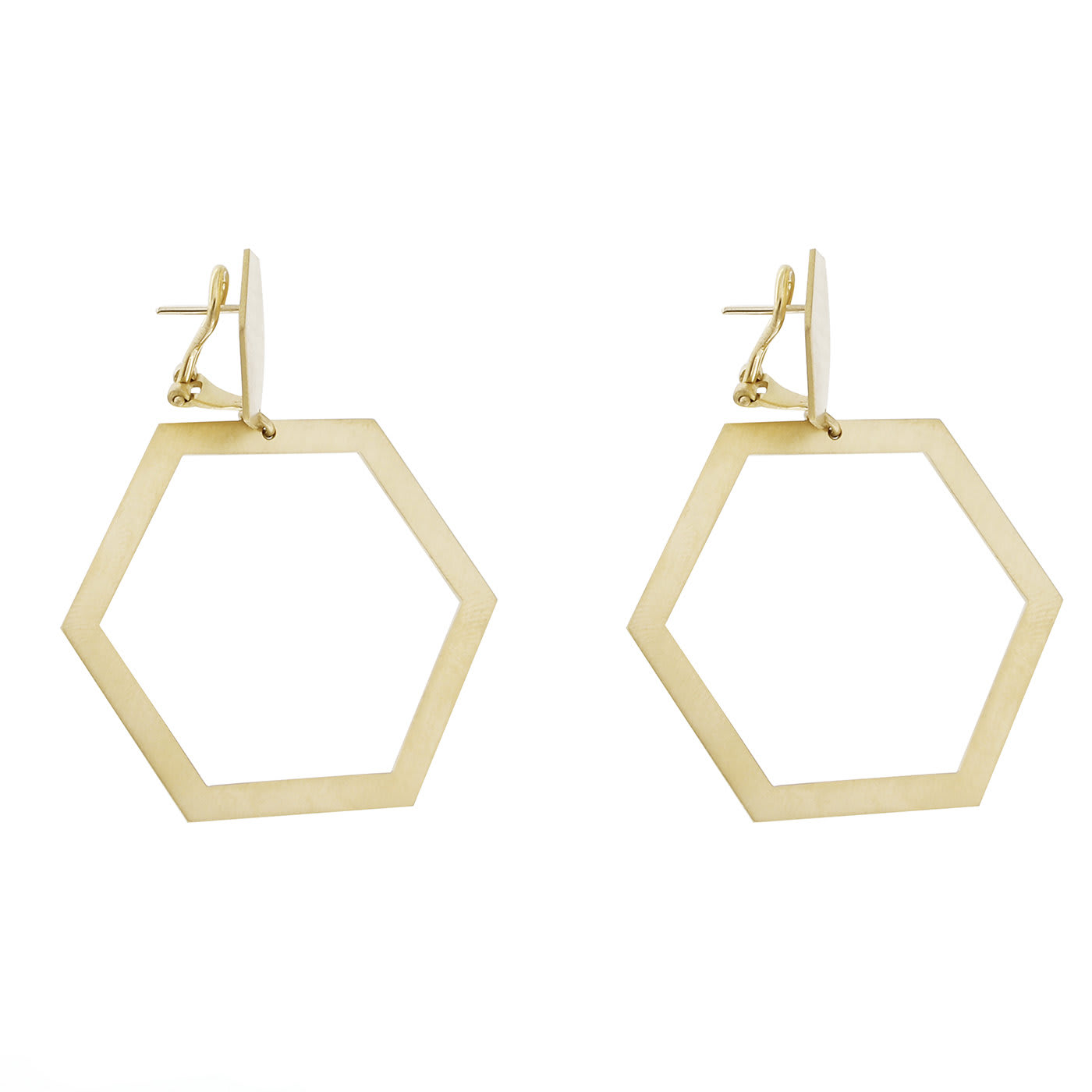Hexagonal Gold Earrings - Jona
