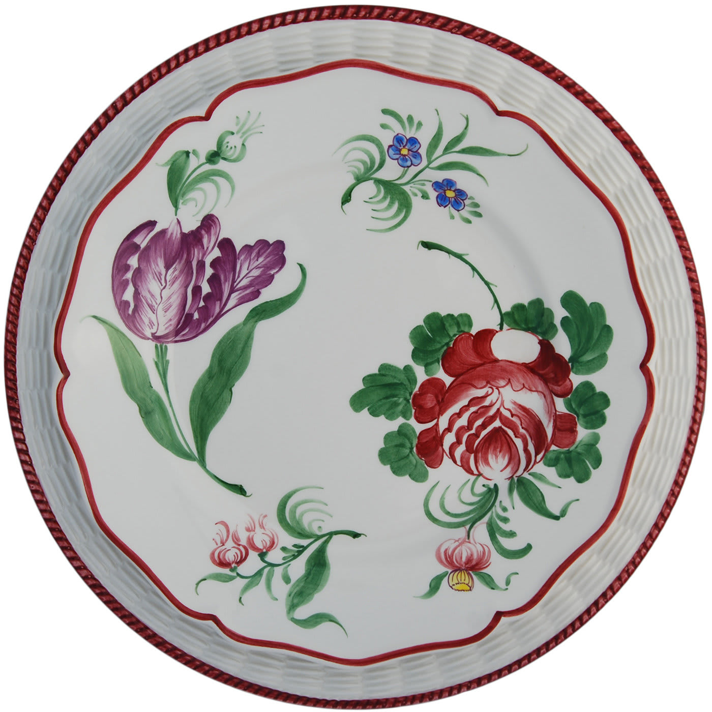 Fiori White Ceramic Plates Set for Two - Este Ceramiche