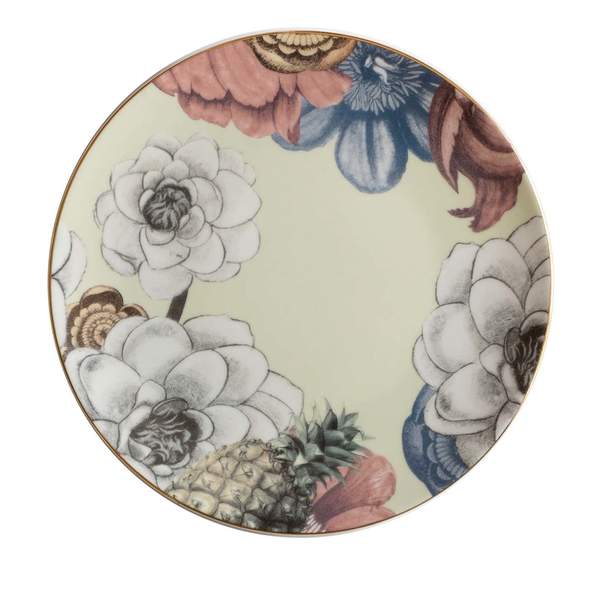Cairo Set Of 2 Porcelain Dessert Plates With Flowers #3 - Main view