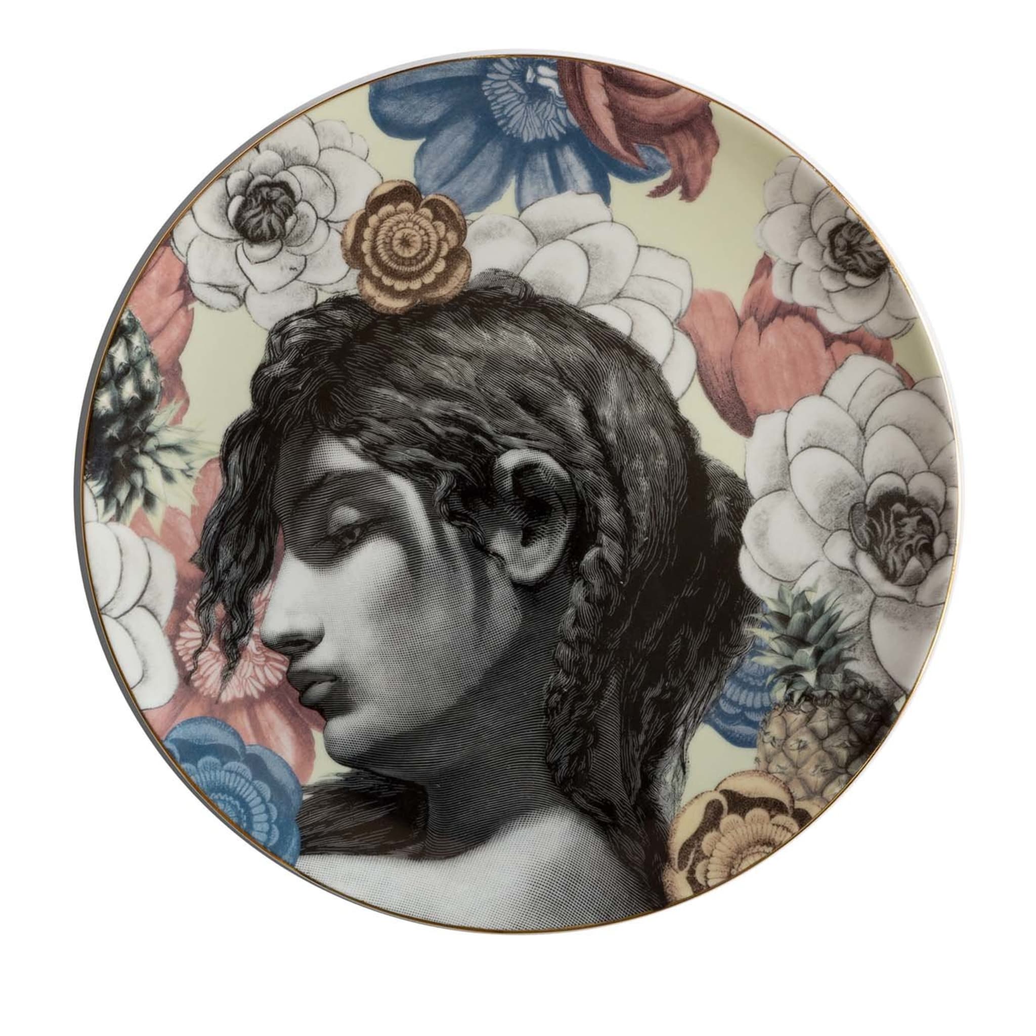 Cairo Porcelain Dinner Plate With A Woman'S Face And Flowers #3 - Main view