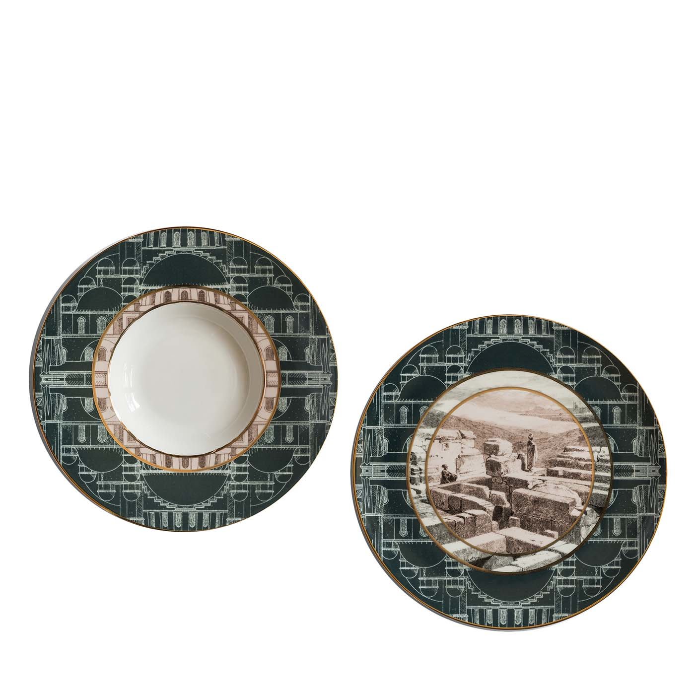 Lebanon 1 Dinner Plate and Soup Plate - Grand Tour by Vito Nesta