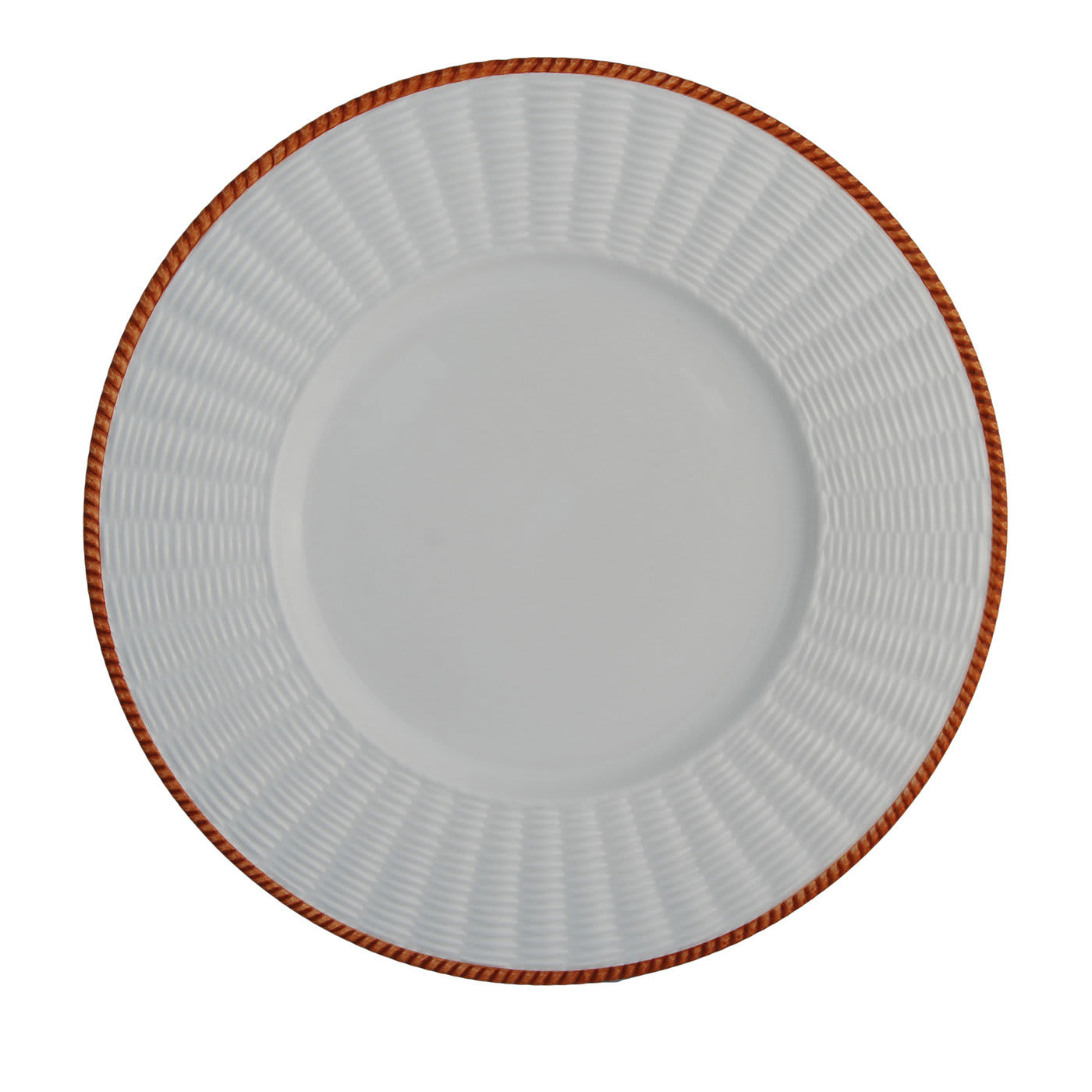 Set of 4 Orange Wicker Plates - Este Ceramiche
