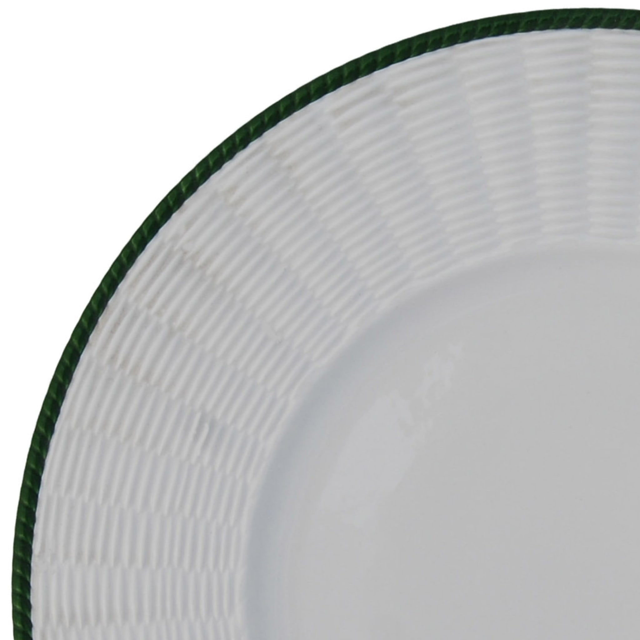 Set of 4 Green Wicker Ceramic Plates - Alternative view 1