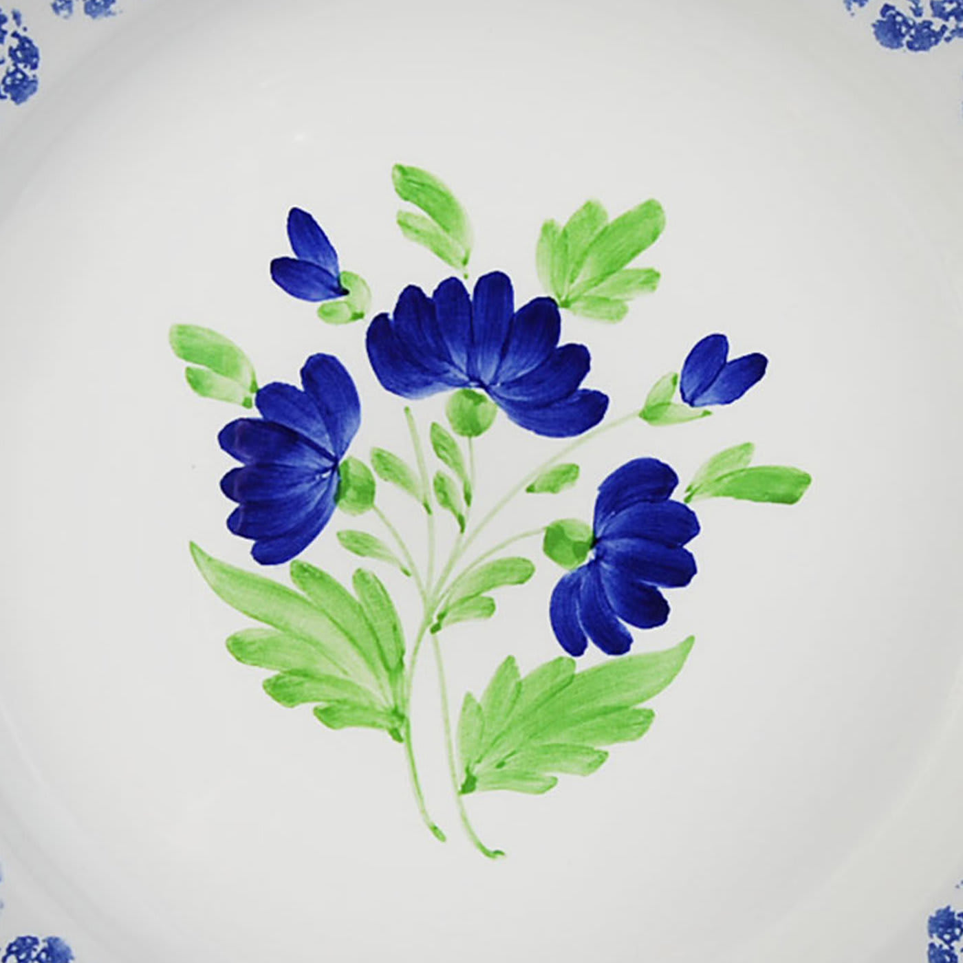 Set of 4 Rustic Flower Ceramic Plates - Este Ceramiche