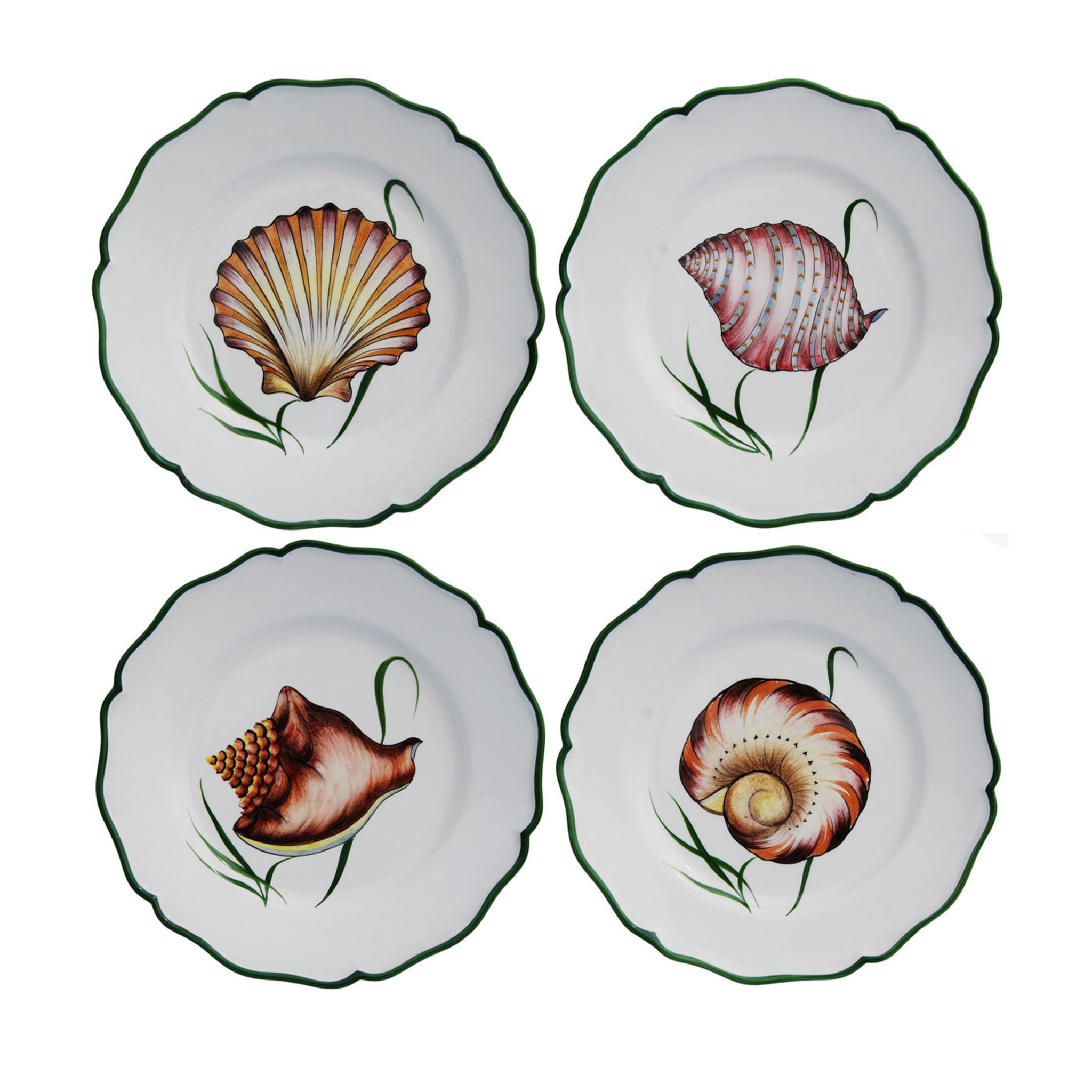 Set of 4 Game of Shells Ceramic Dinner Plates - Main view