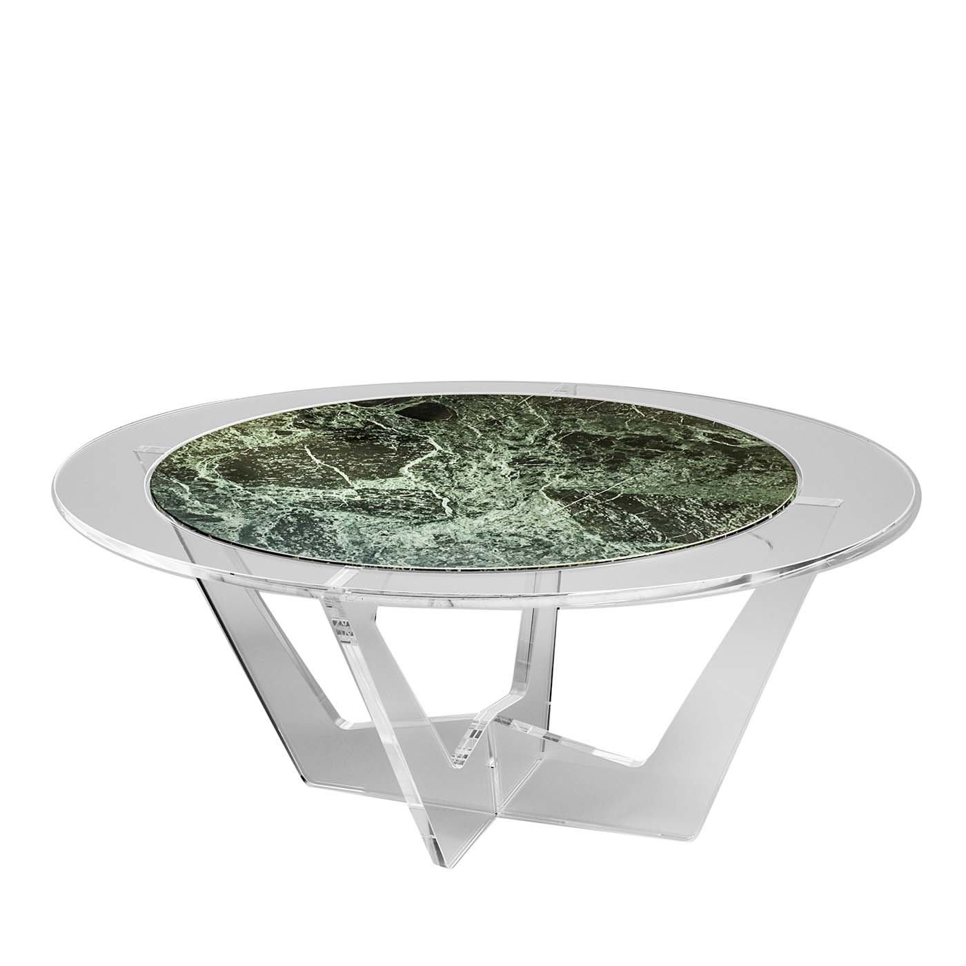 Hac Oval Coffee Table with Green Alps Marble Top - Madea Milano