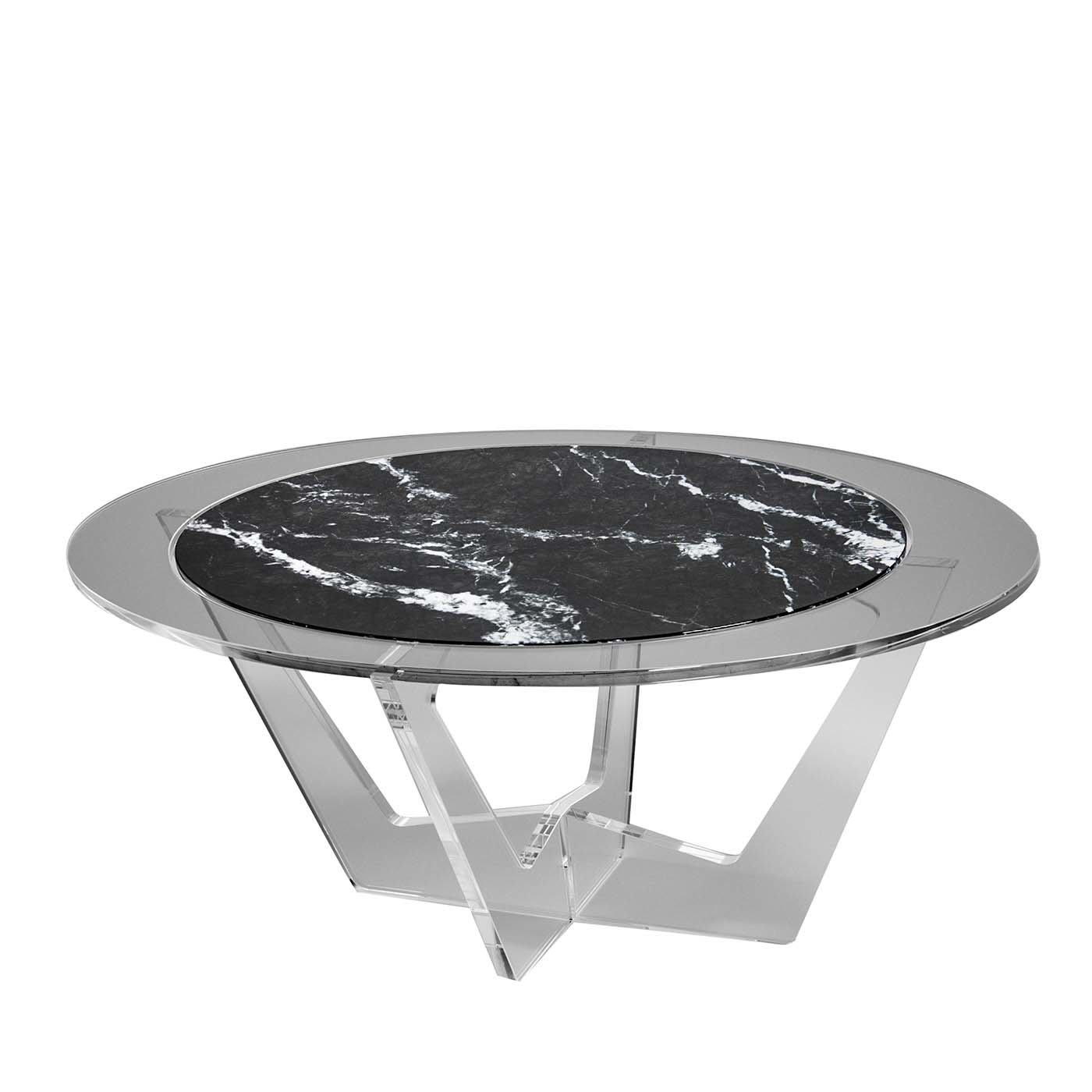 Hac Gray Oval Coffee Table with Carnico Marble Top - Madea Milano