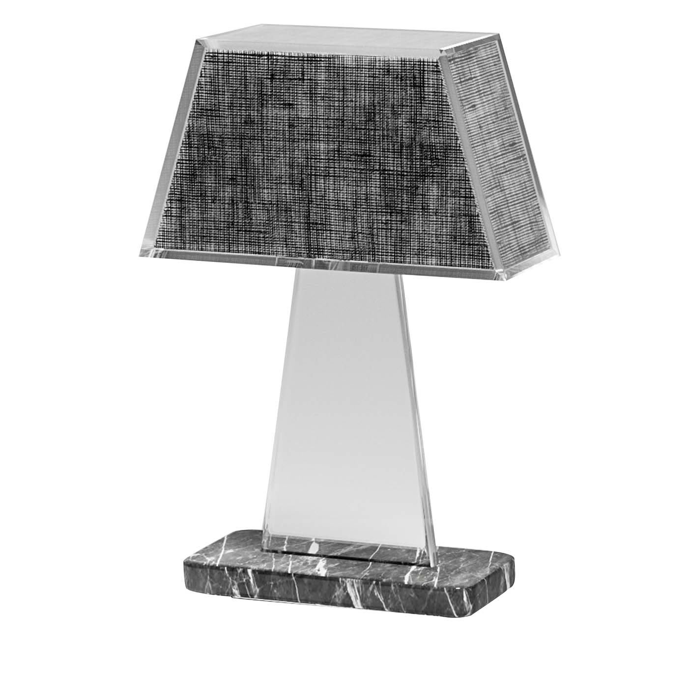 Tailor Big Gray Table Lamp with Gray Carnico Marble Base - Madea Milano