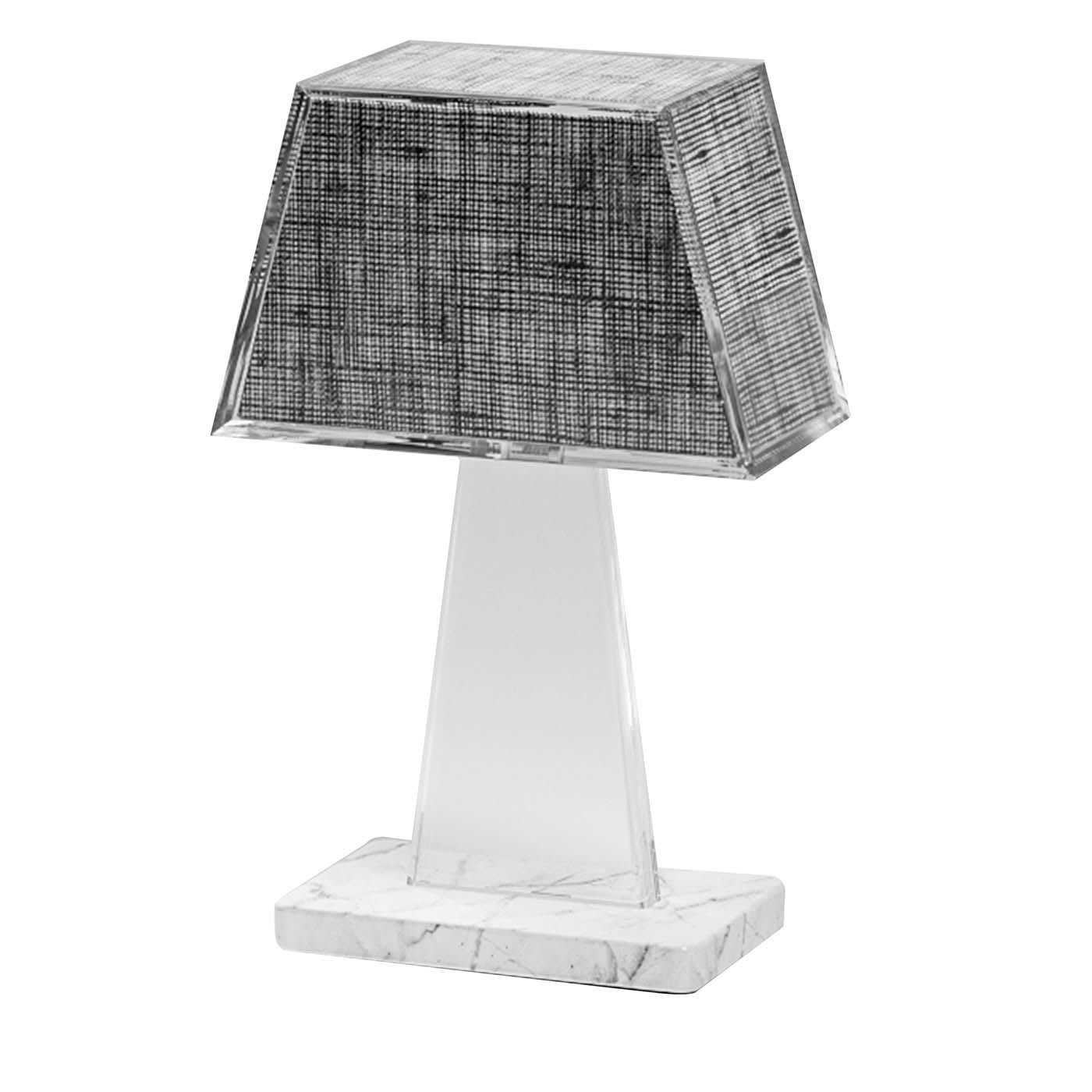 Tailor Regular Grey Table Lamp with White Carrara Marble Base - Madea Milano