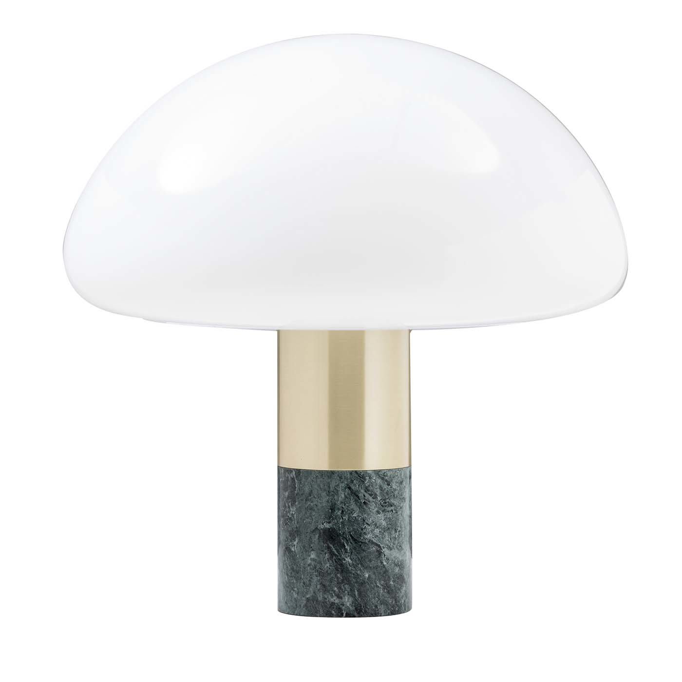 K&W Brass and Green Marble Table Lamp - Nahoor