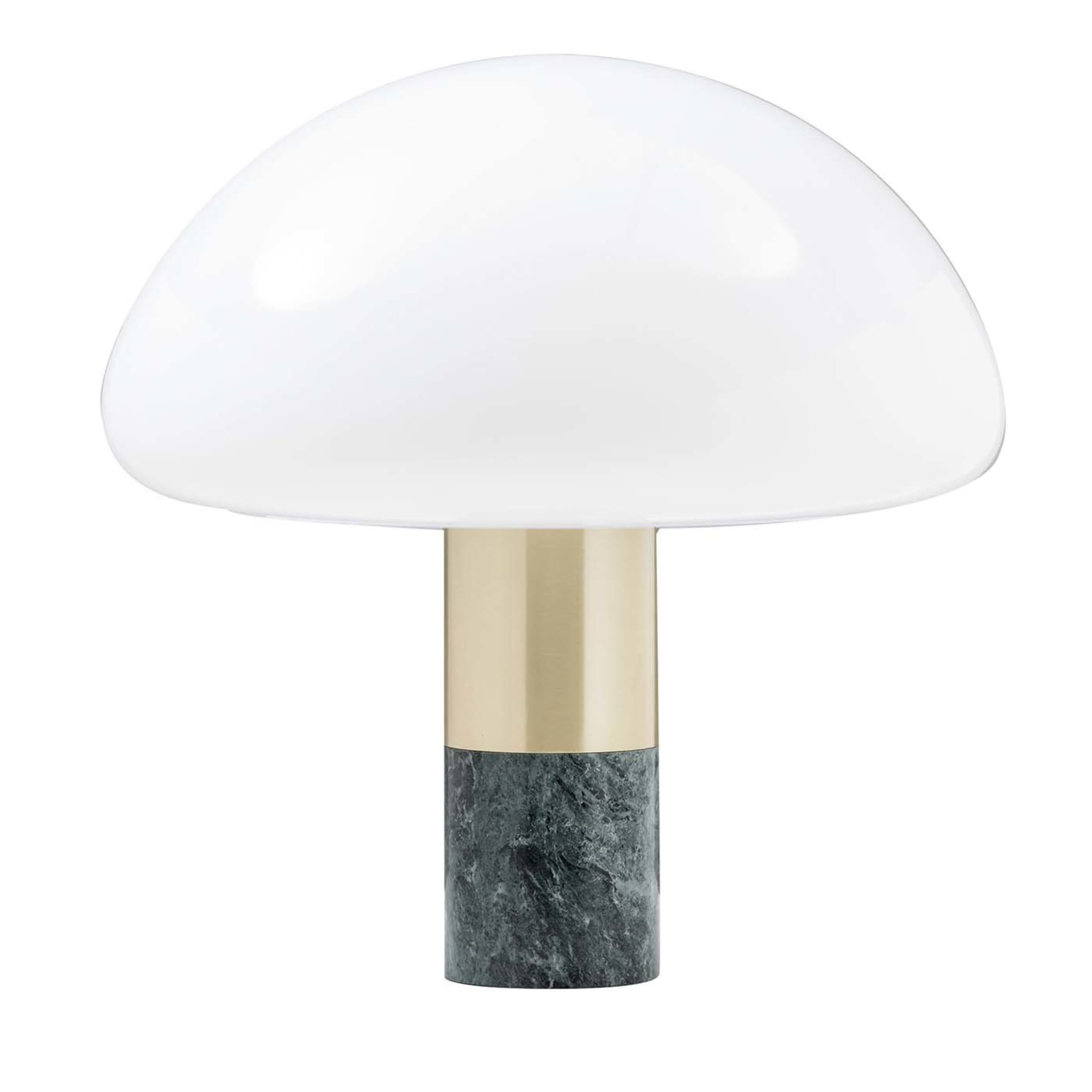 K&W Brass and Green Marble Table Lamp - Main view