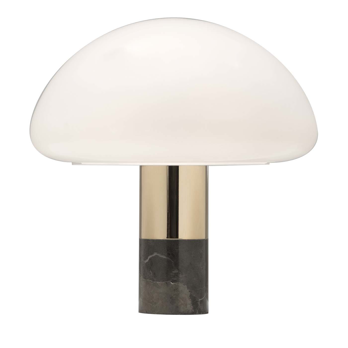 K&W Brass and Black Marble Table Lamp - Nahoor