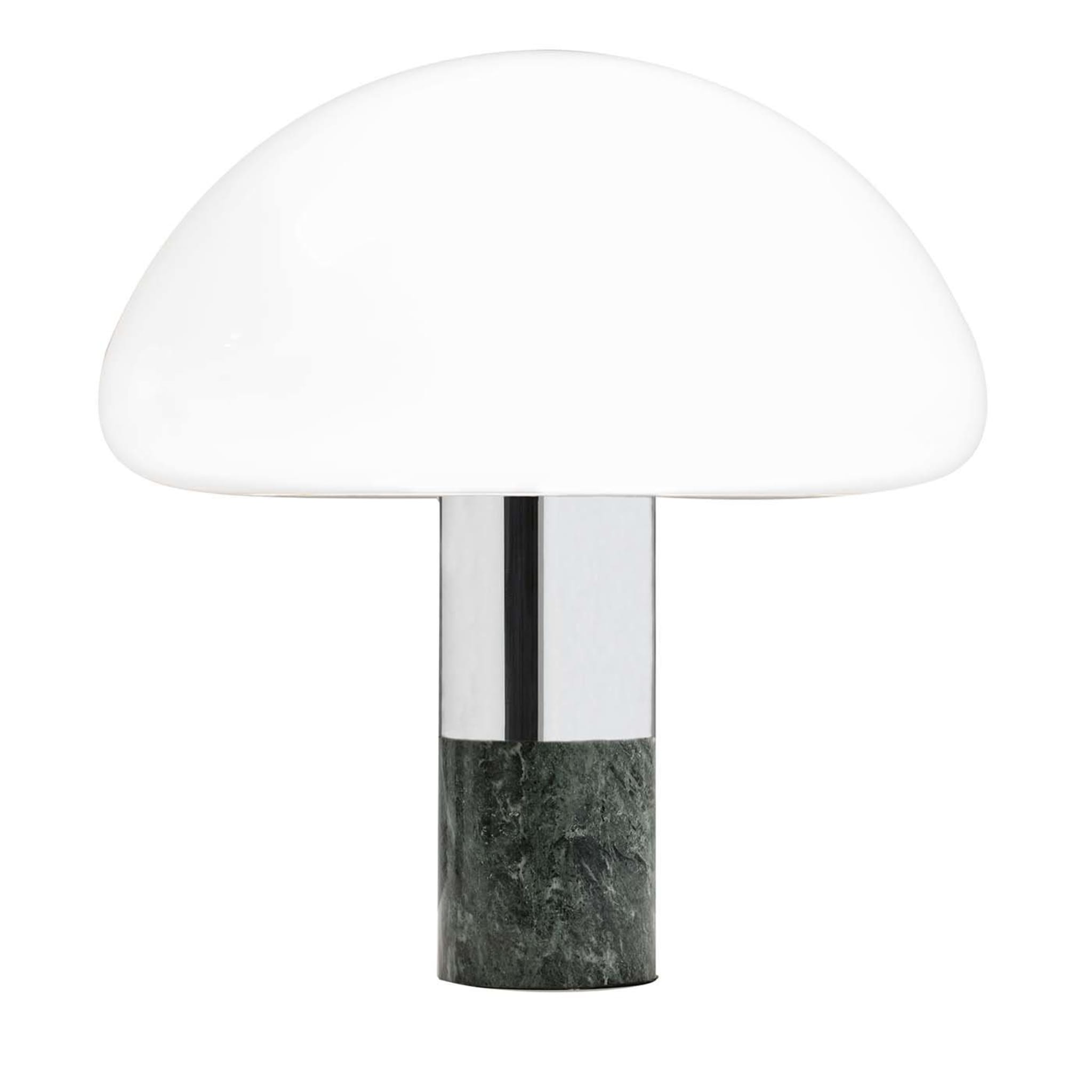 K&W Chrome and Green Marble Table Lamp - Main view