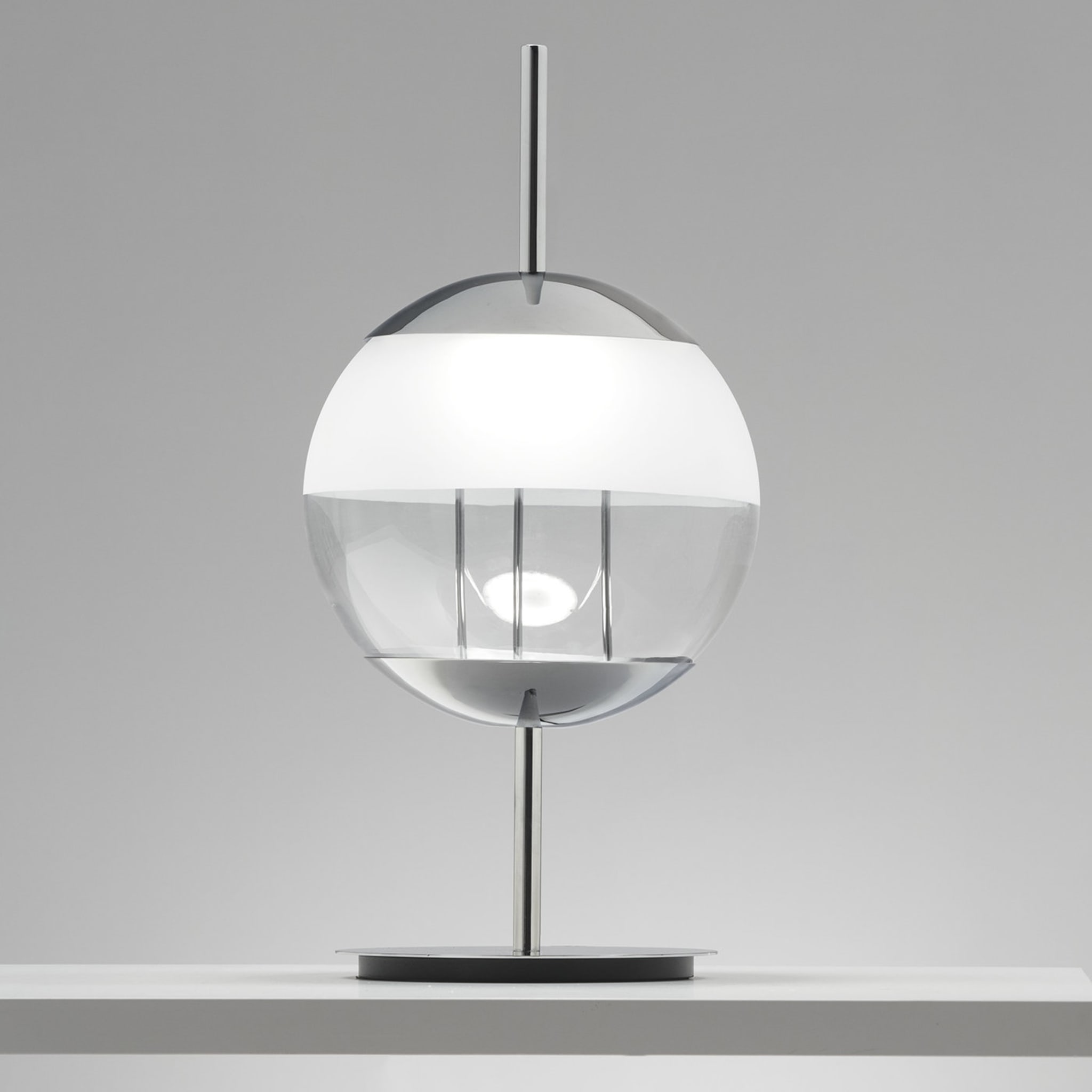 Christie Chrome and Transparent Table Lamp - Alternative view 1