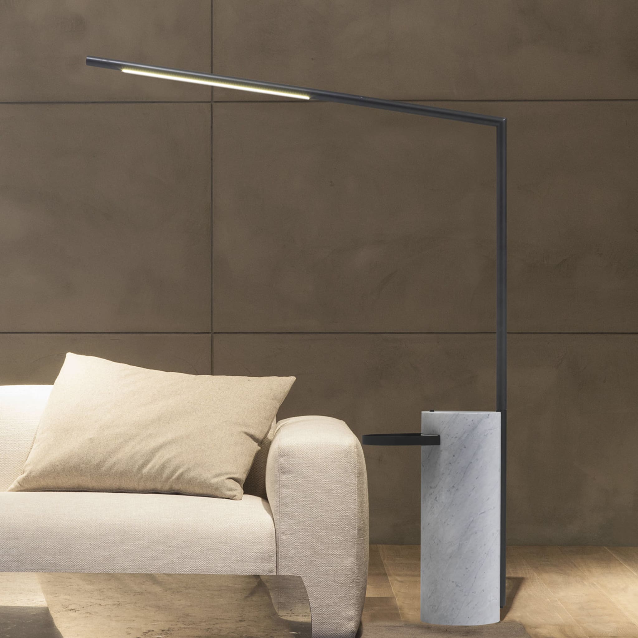 Klea Burnished and Marble Floor Lamp - Alternative view 1