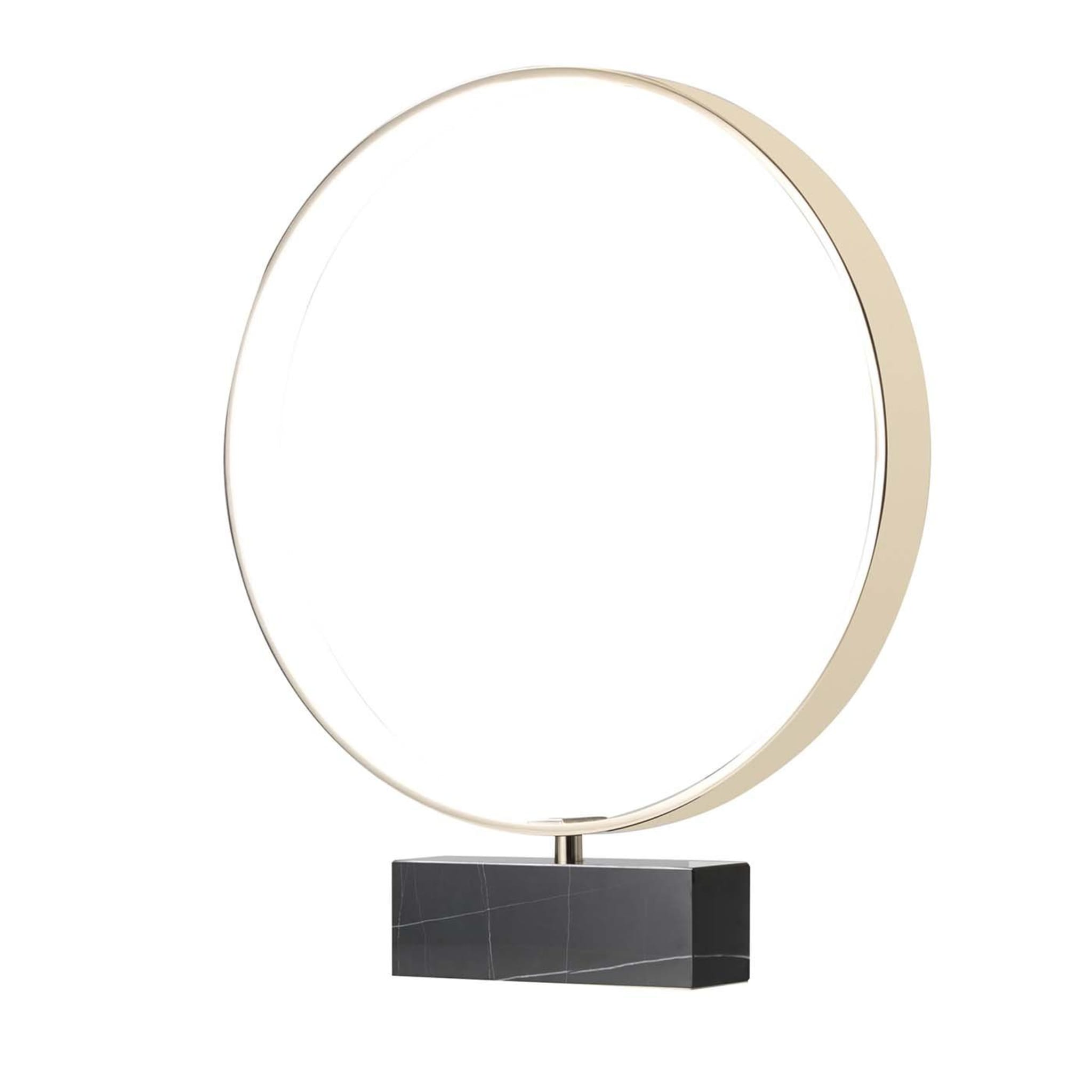 Ecliss Glossy Brass and Black Marble Table Lamp - Main view
