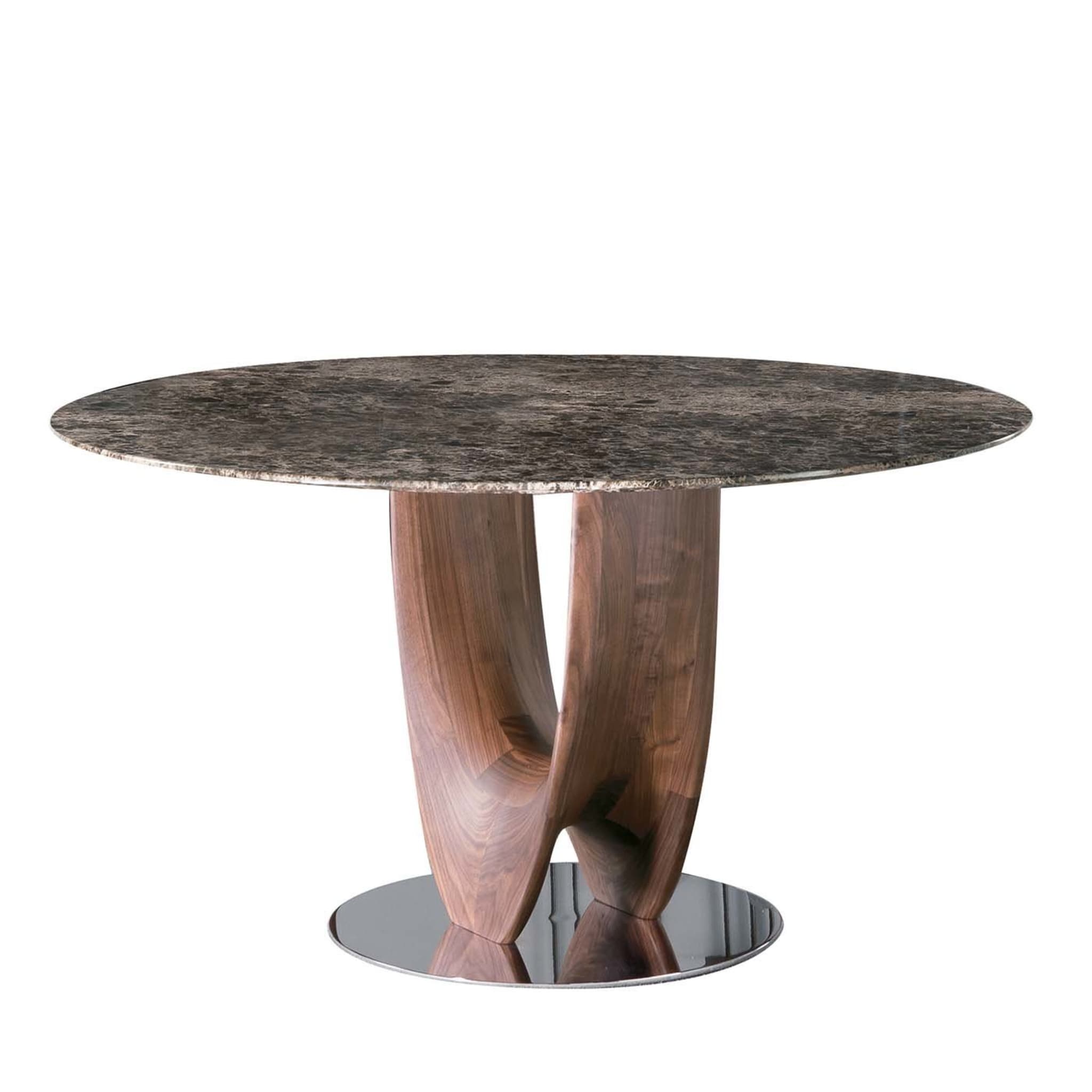 Petite table ronde Axis avec plateau en marbre par Stefano Bigi - Vue principale